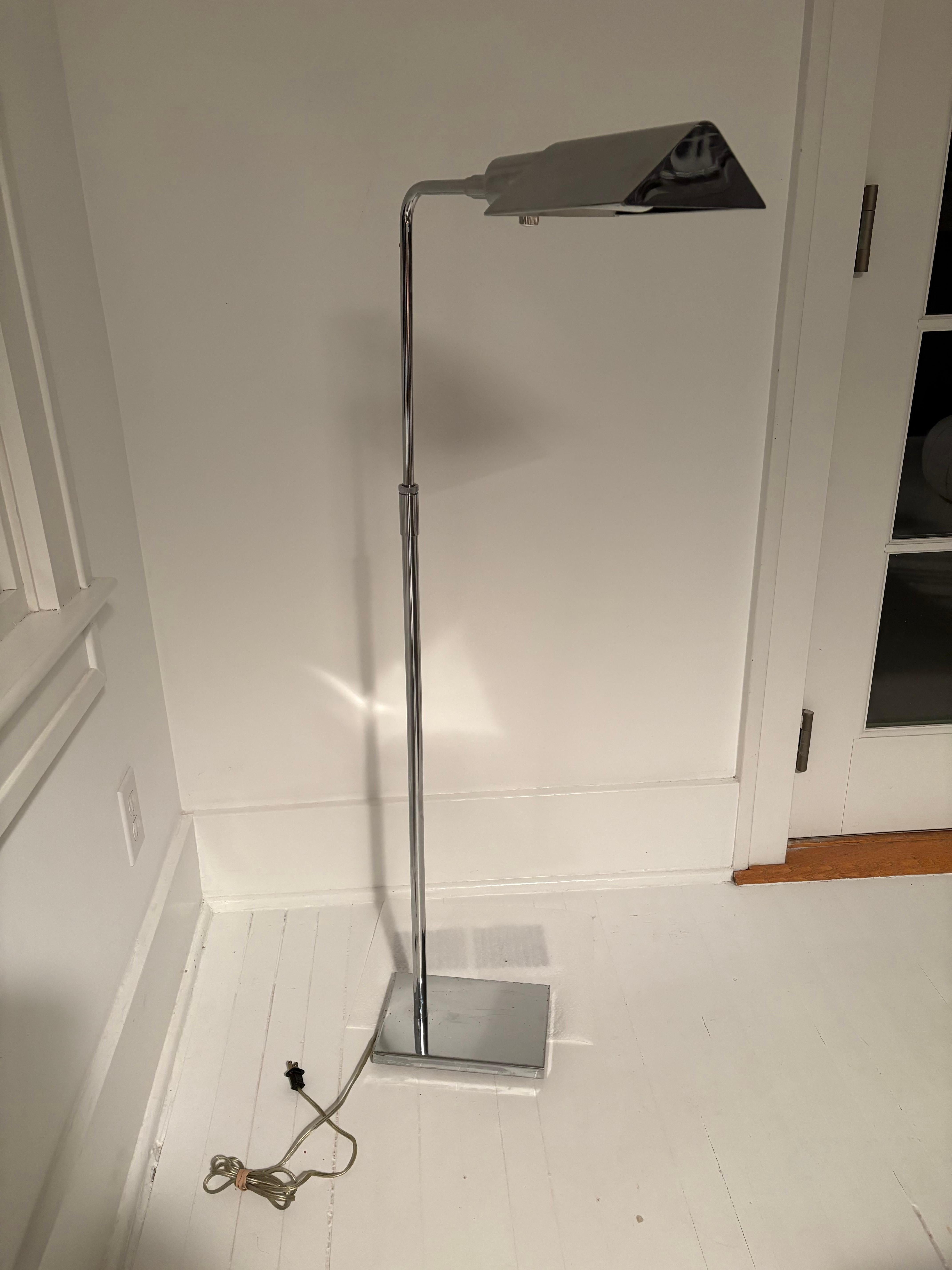 Koch and Lowy Chrome Adjustable Pharmacy Floor Lamp 6