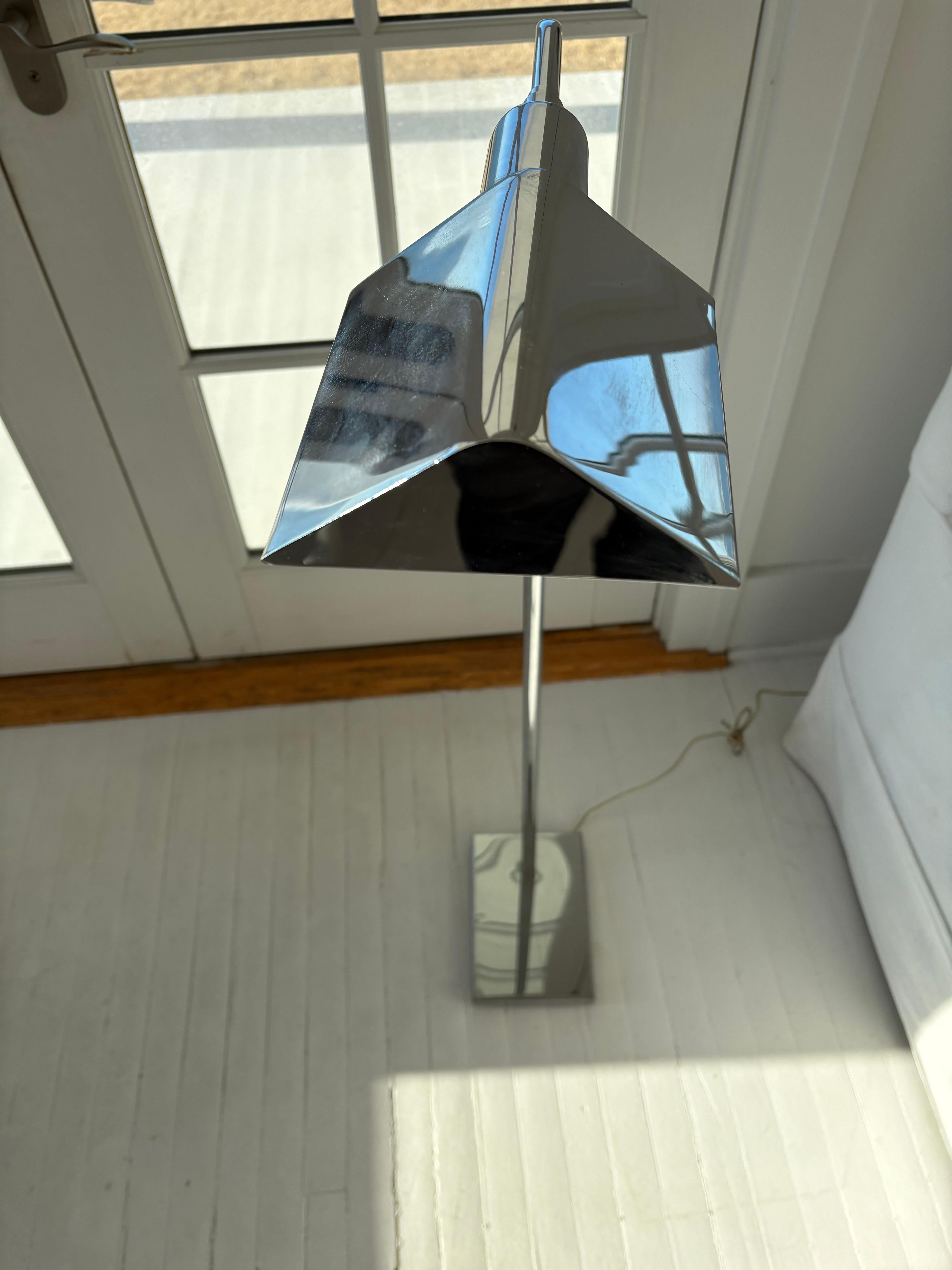 Mid-Century Modern Koch and Lowy Chrome Adjustable Pharmacy Floor Lamp