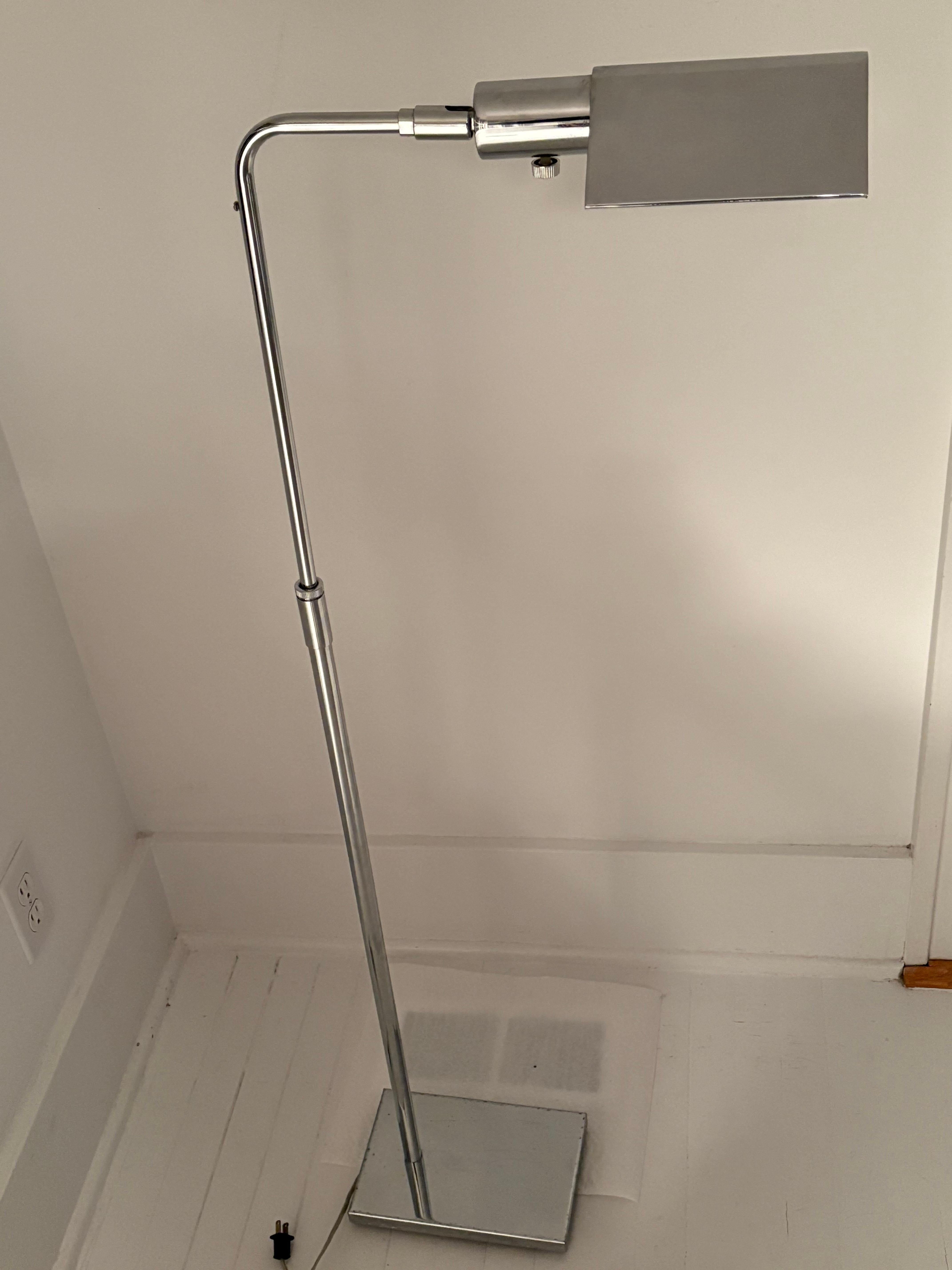 Koch and Lowy Chrome Adjustable Pharmacy Floor Lamp 2