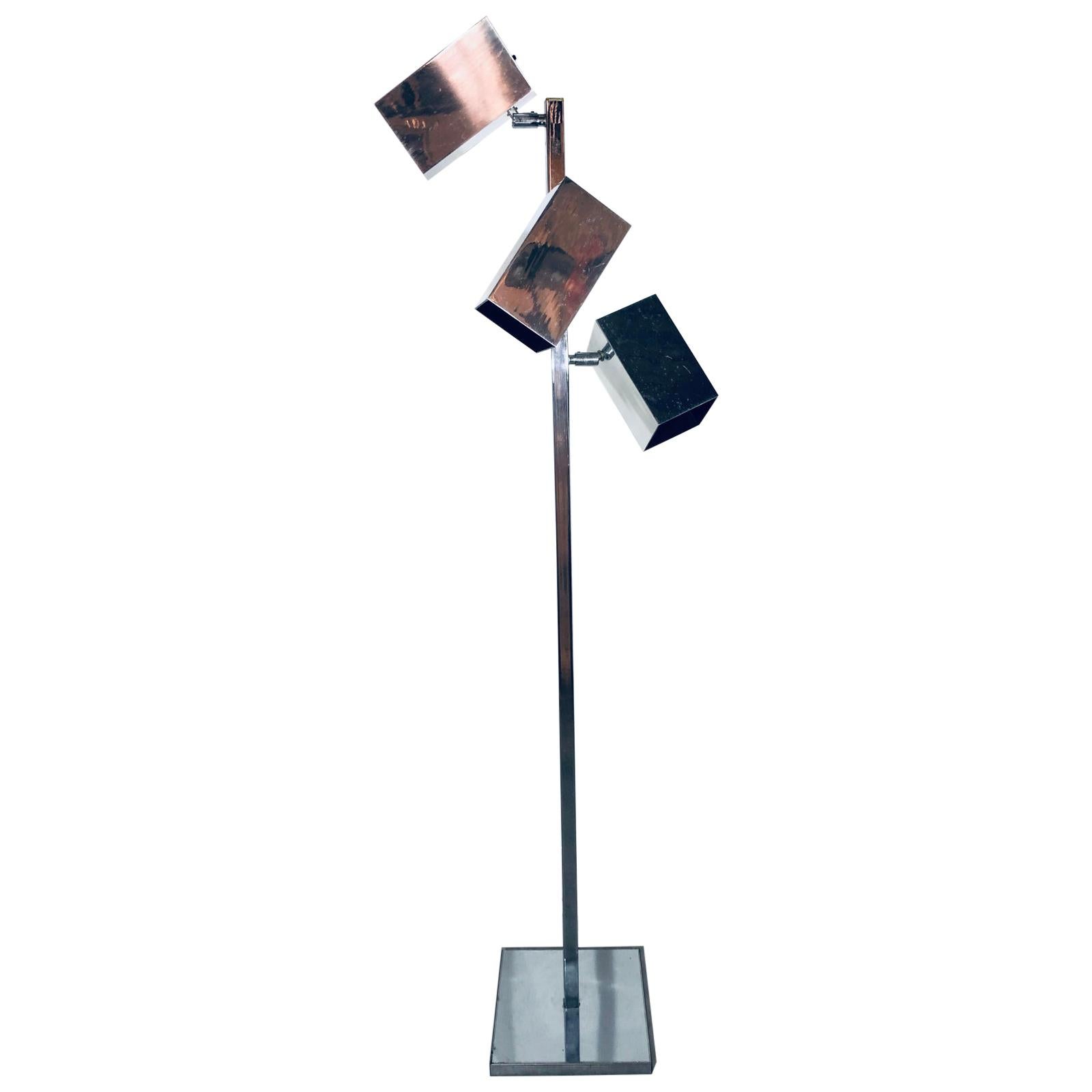 Koch and Lowy Chrome Floor Lamp, 1970s