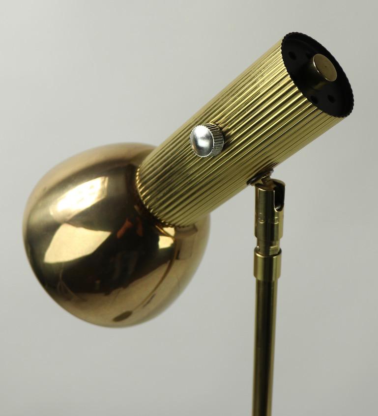 Mid-Century Modern Koch and Lowy for OMI Adjustable Brass Floor Lamp