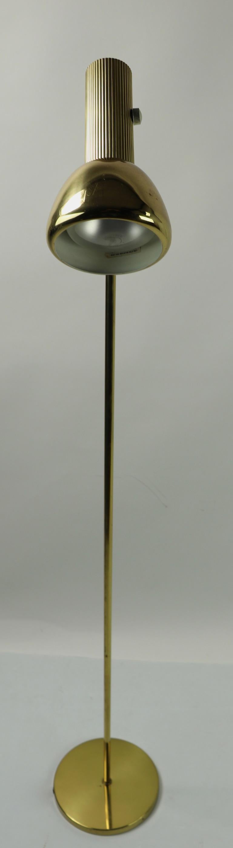 Koch and Lowy for OMI Adjustable Brass Floor Lamp In Good Condition In New York, NY