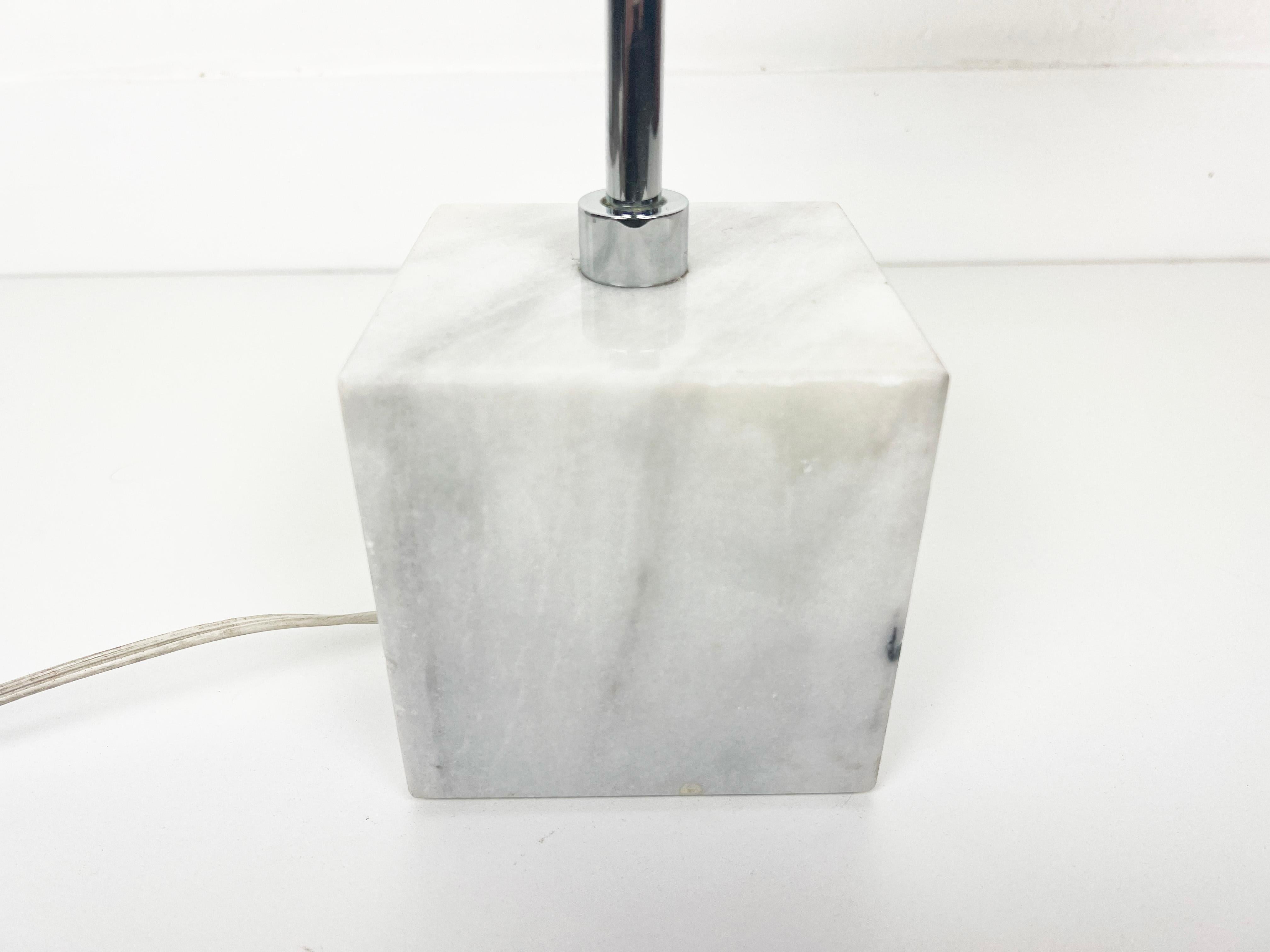 20th Century Koch and Lowy Marble Base Chrome Table Lamp For Sale