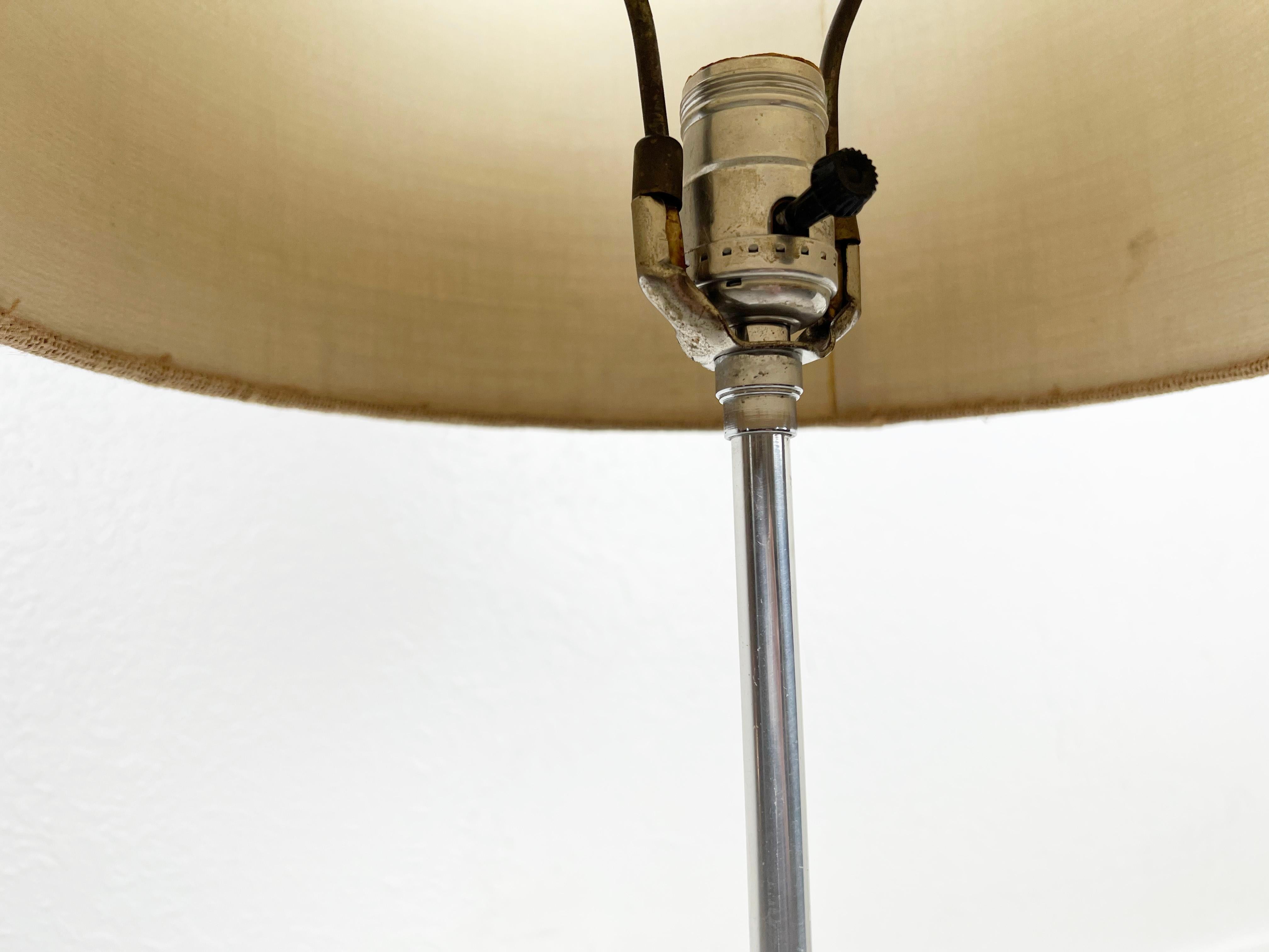 20th Century Koch and Lowy Marble Base Chrome Table Lamp For Sale