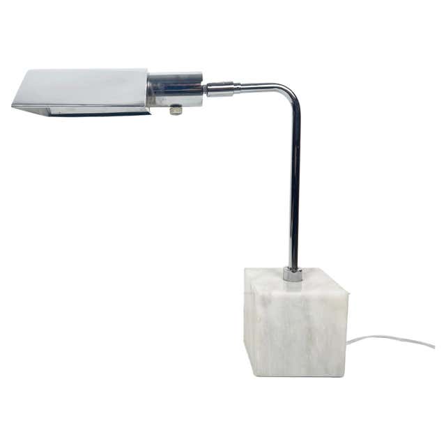 Marble Cube Base Chrome Table Lamp Arco For Sale at 1stDibs | marble ...