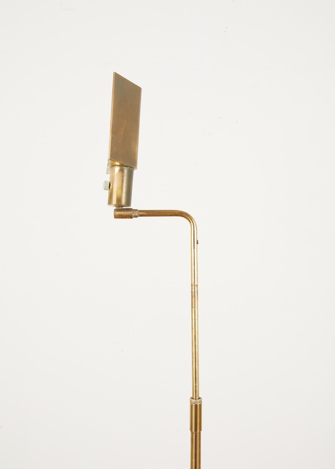 Koch & Lowy Mid-Century Modern Brass Pharmacy Floor Lamp 6