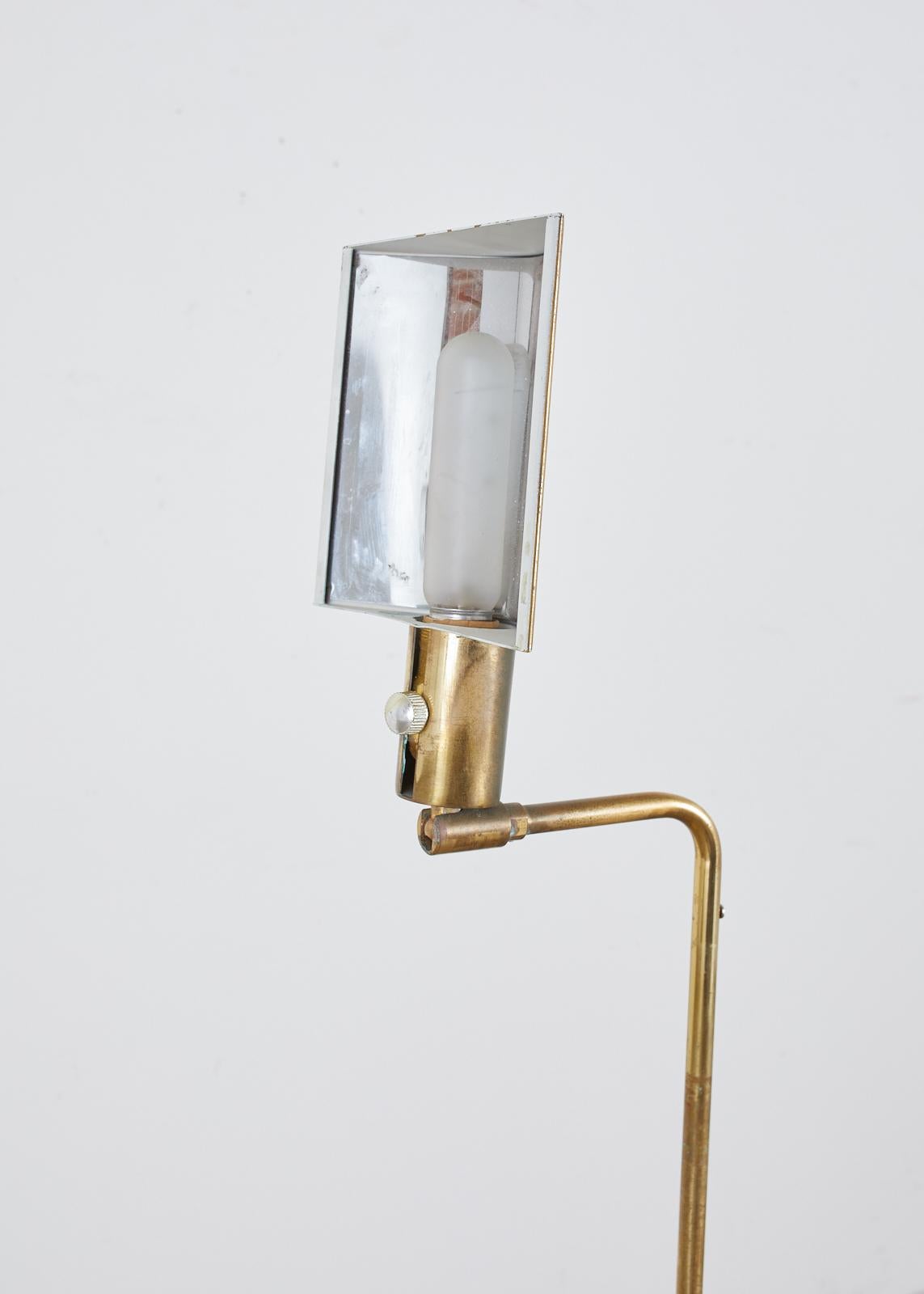 Koch & Lowy Mid-Century Modern Brass Pharmacy Floor Lamp 7