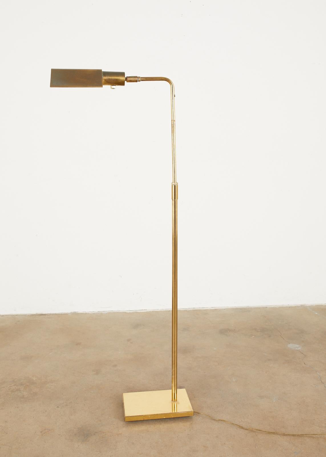 Koch & Lowy Mid-Century Modern Brass Pharmacy Floor Lamp 8