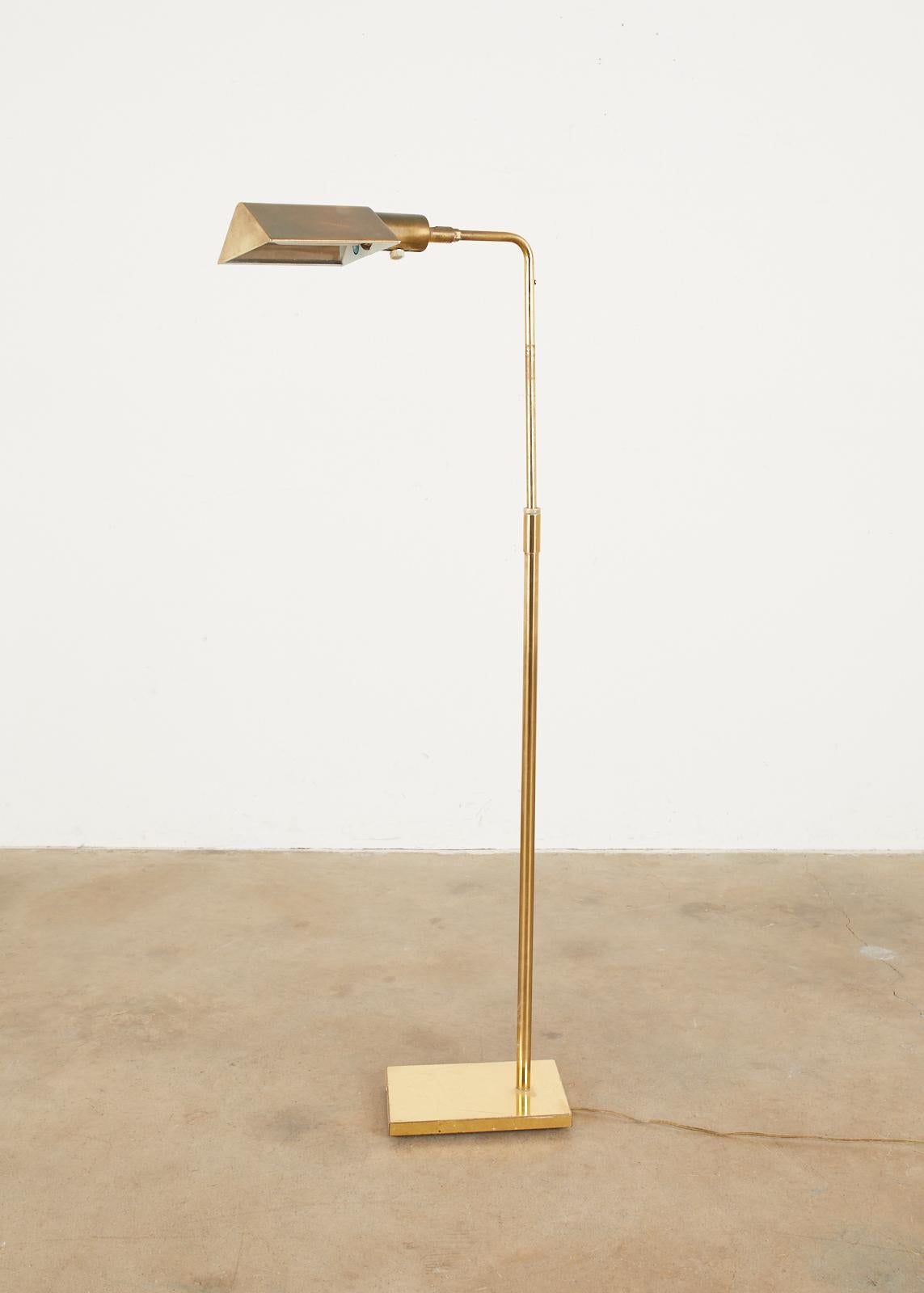 American Koch & Lowy Mid-Century Modern Brass Pharmacy Floor Lamp