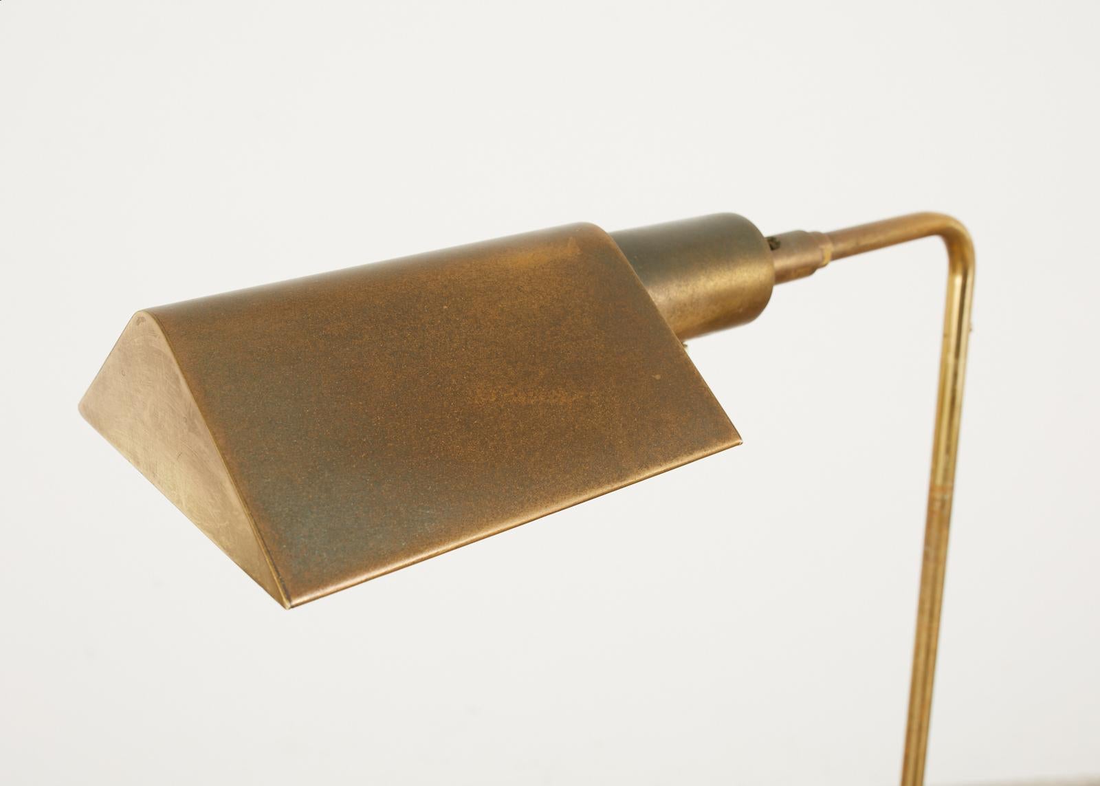 20th Century Koch & Lowy Mid-Century Modern Brass Pharmacy Floor Lamp