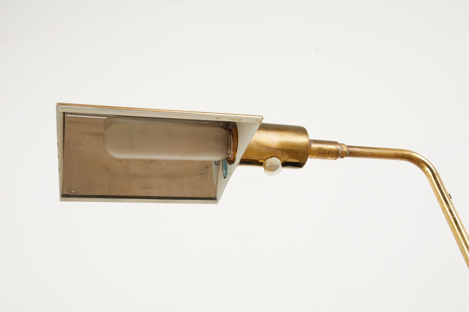 Koch & Lowy Mid-Century Modern Brass Pharmacy Floor Lamp 3