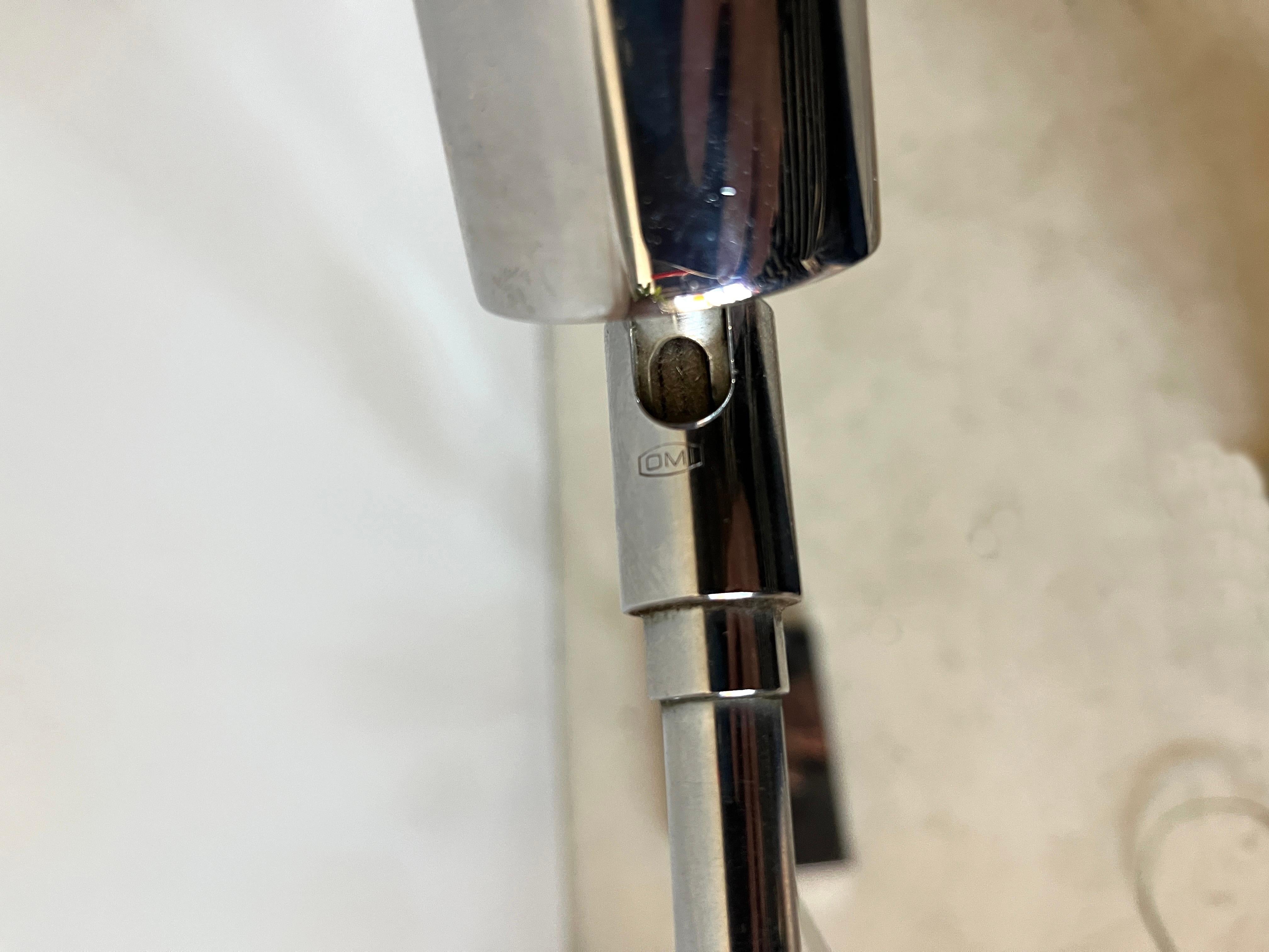 Koch and Lowy OMI Chrome Adjustable Tented Pharmacy Floor Lamp, 1970s Task Lamp For Sale 1