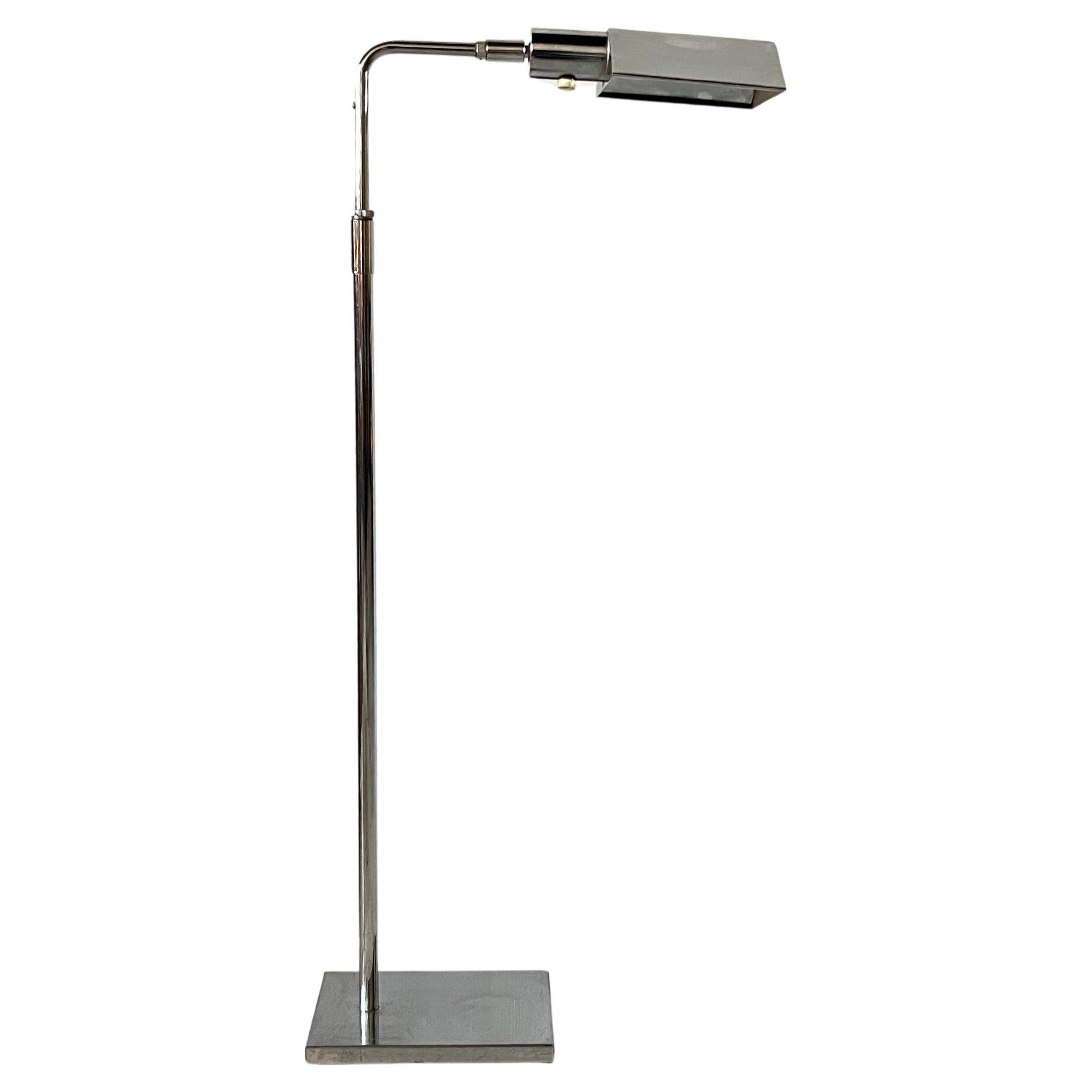 Koch und Lowy OMI Verstellbare, verchromte, verstellbare Apotheker-Stehlampe, 1970er Jahre, Quastenlampe