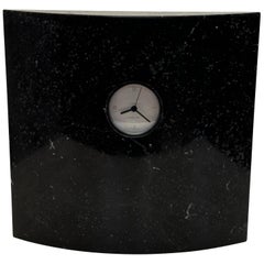 Koch and Lowy Postmodern Black Marble Table Clock, 1980s Koch and Lowy Postmodern Black Marble Table Clock, 1980s