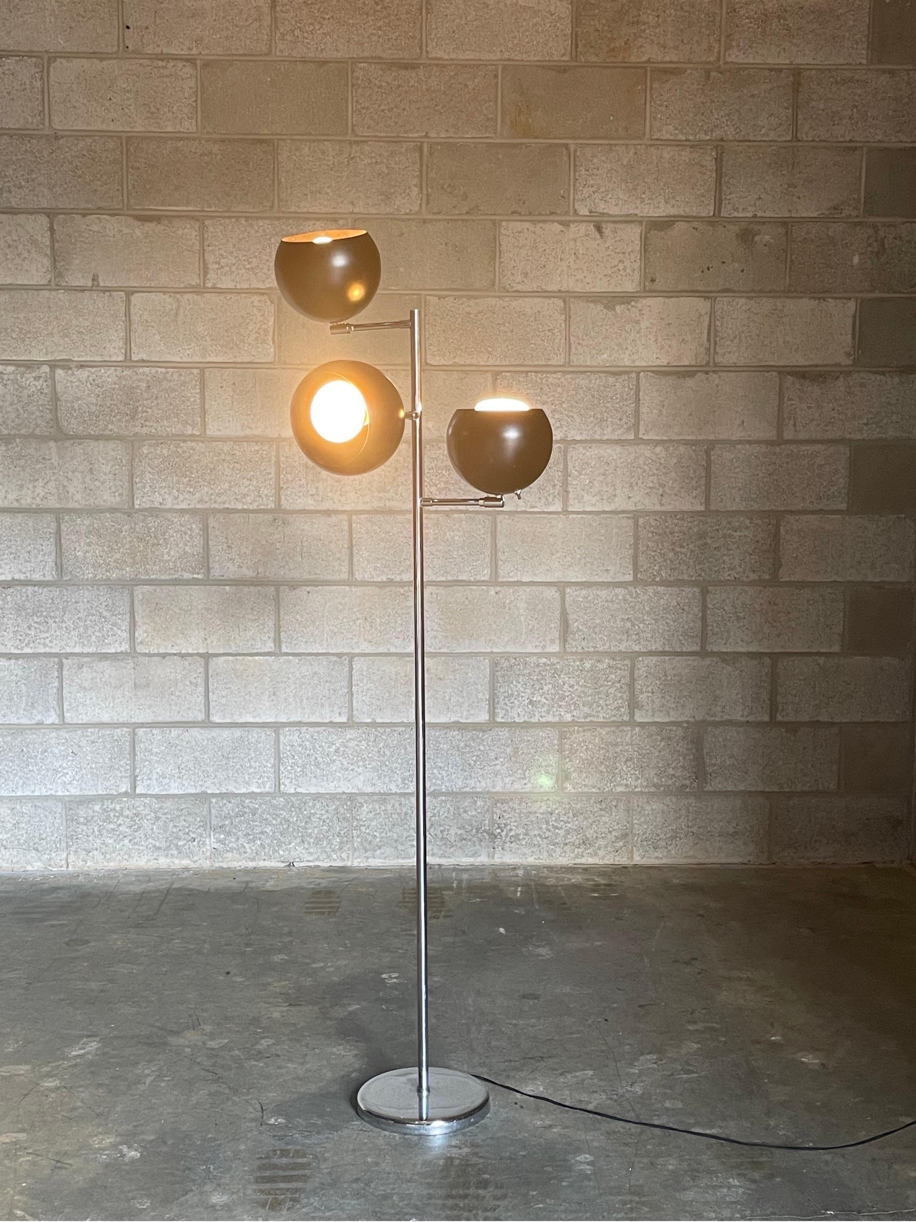 Koch and Lowy Three Arm, Triennale Style, Floor Lamp For Sale 1