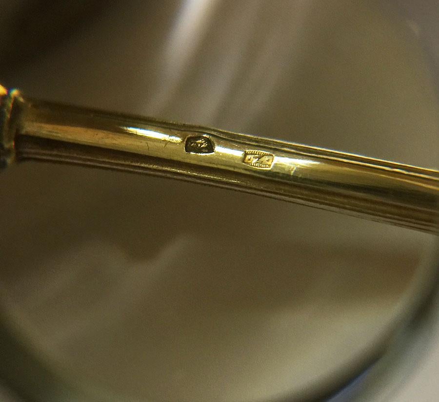 Koch & Bergfeld German Silver Teaspoons with Gold Plate and Enamel, 1884-1893 For Sale 3