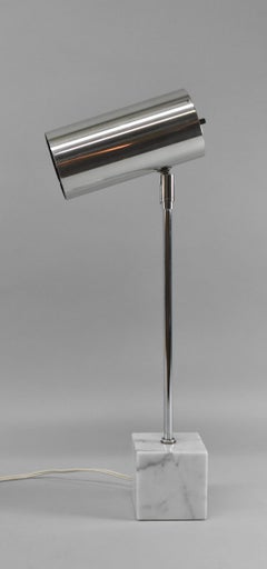 Koch Lowey Arco Style Table Lamp Chrome and Marble Neal Small Design