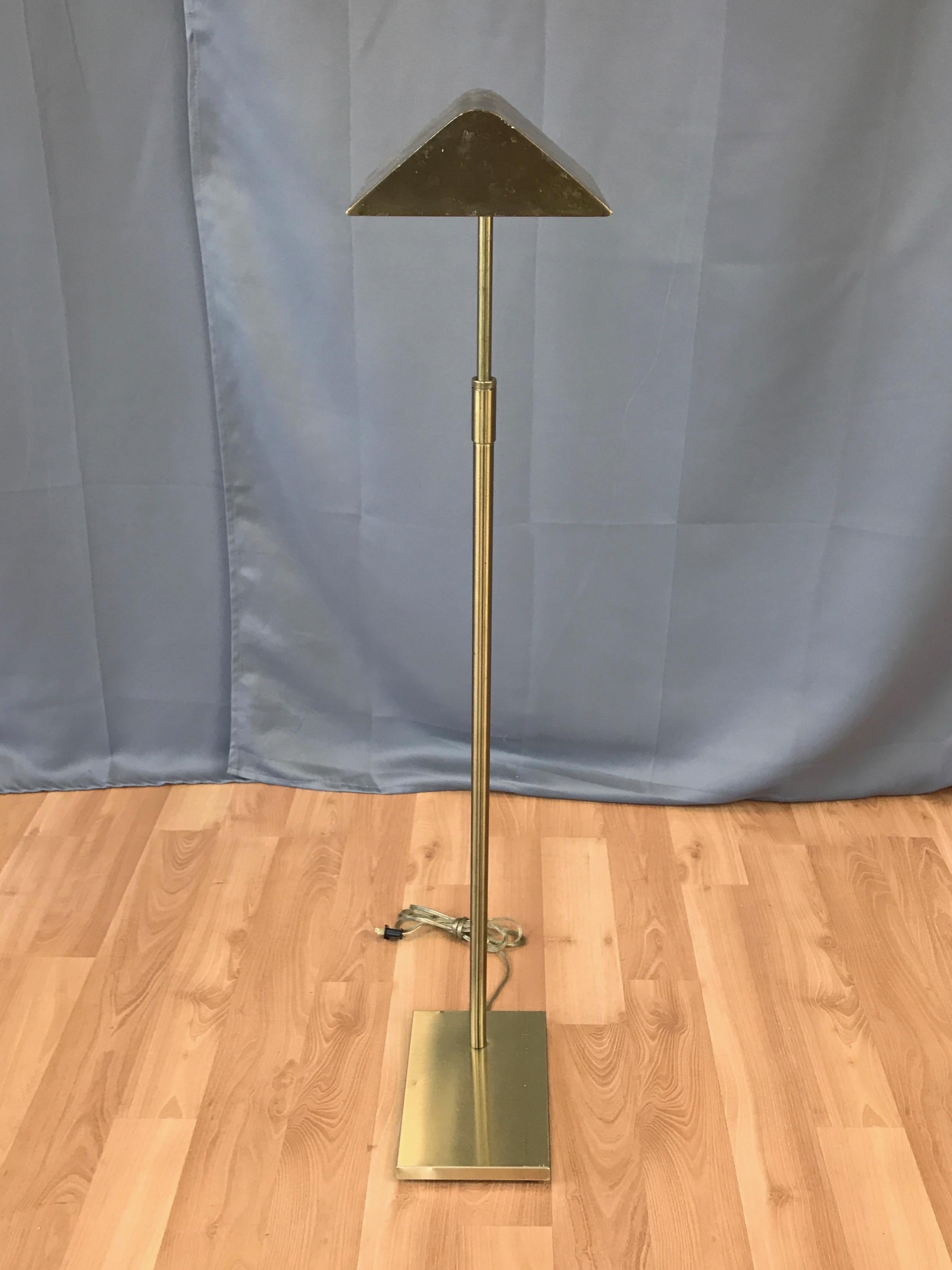 Koch & Lowy Adjustable Height Articulated Brass Floor Lamp 2