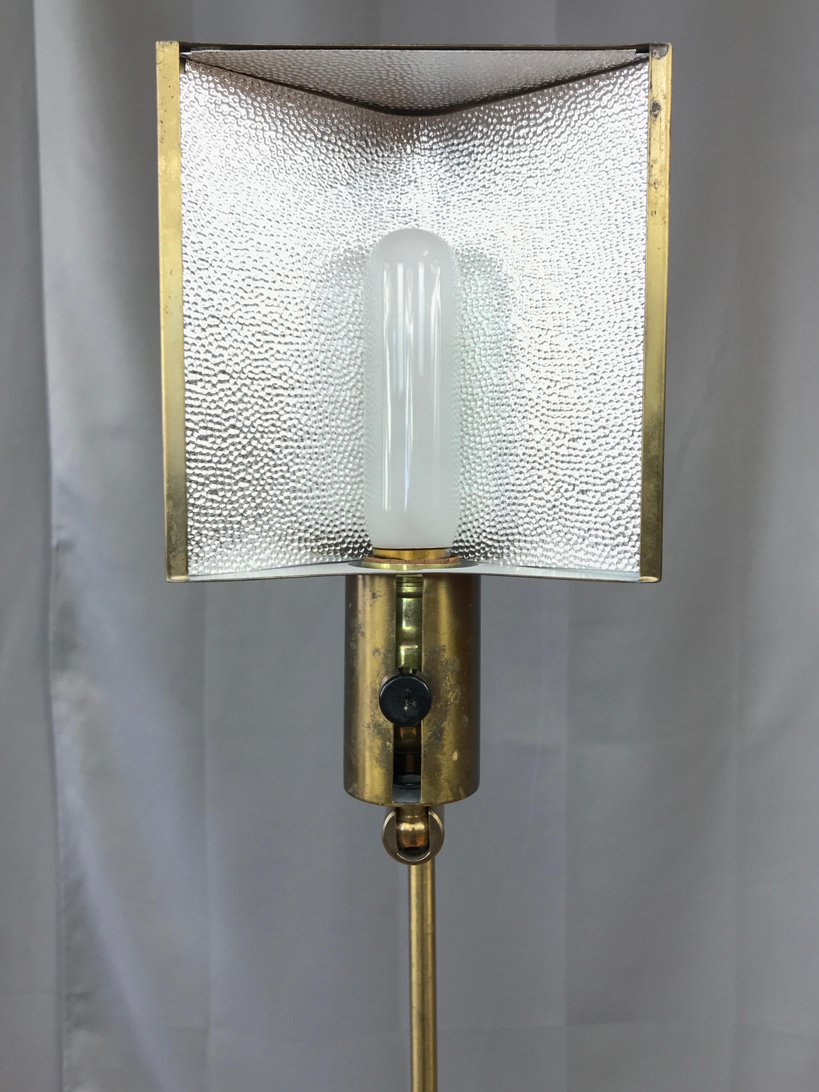 Koch & Lowy Adjustable Height Articulated Brass Floor Lamp 8