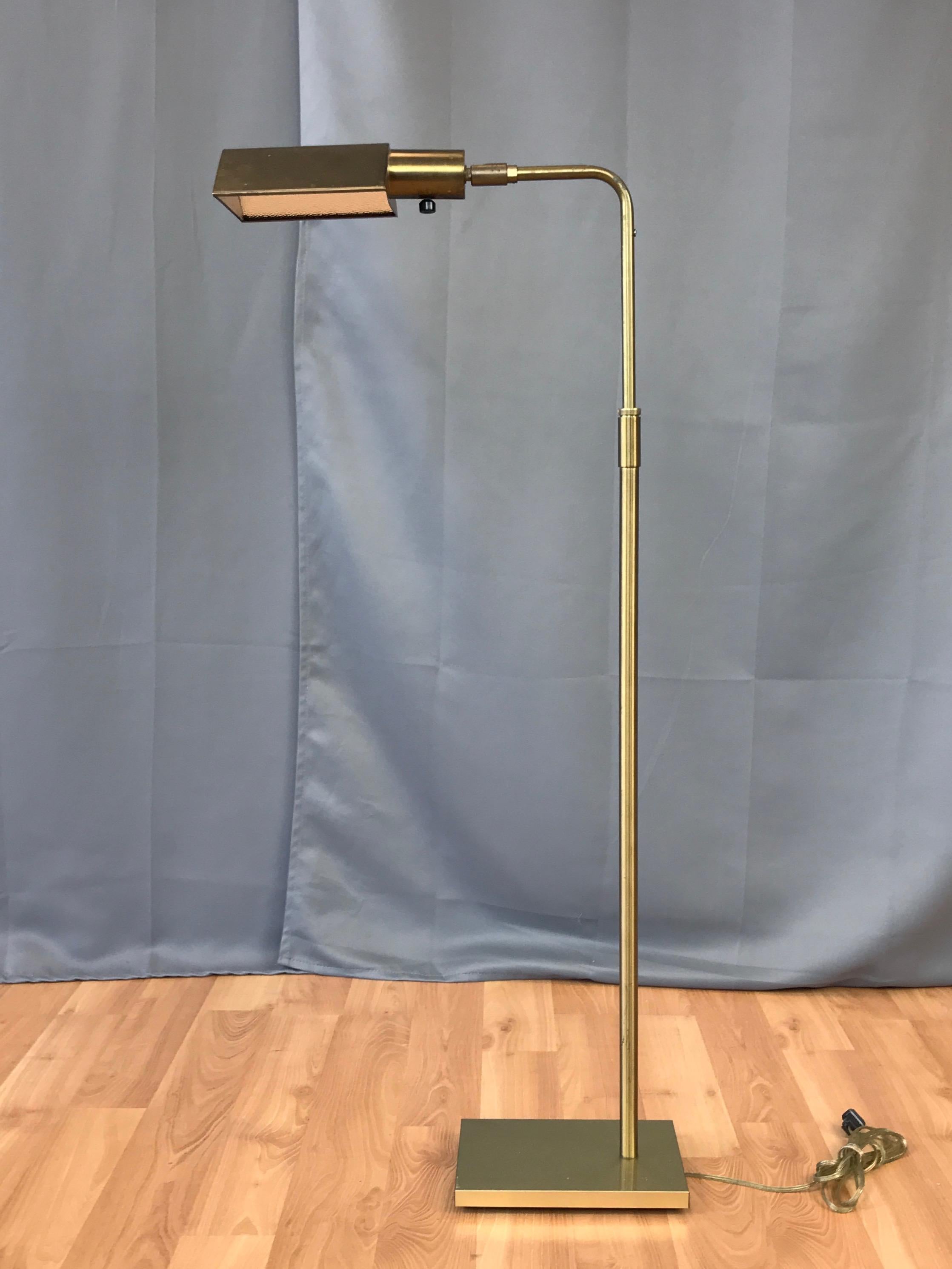 American Koch & Lowy Adjustable Height Articulated Brass Floor Lamp