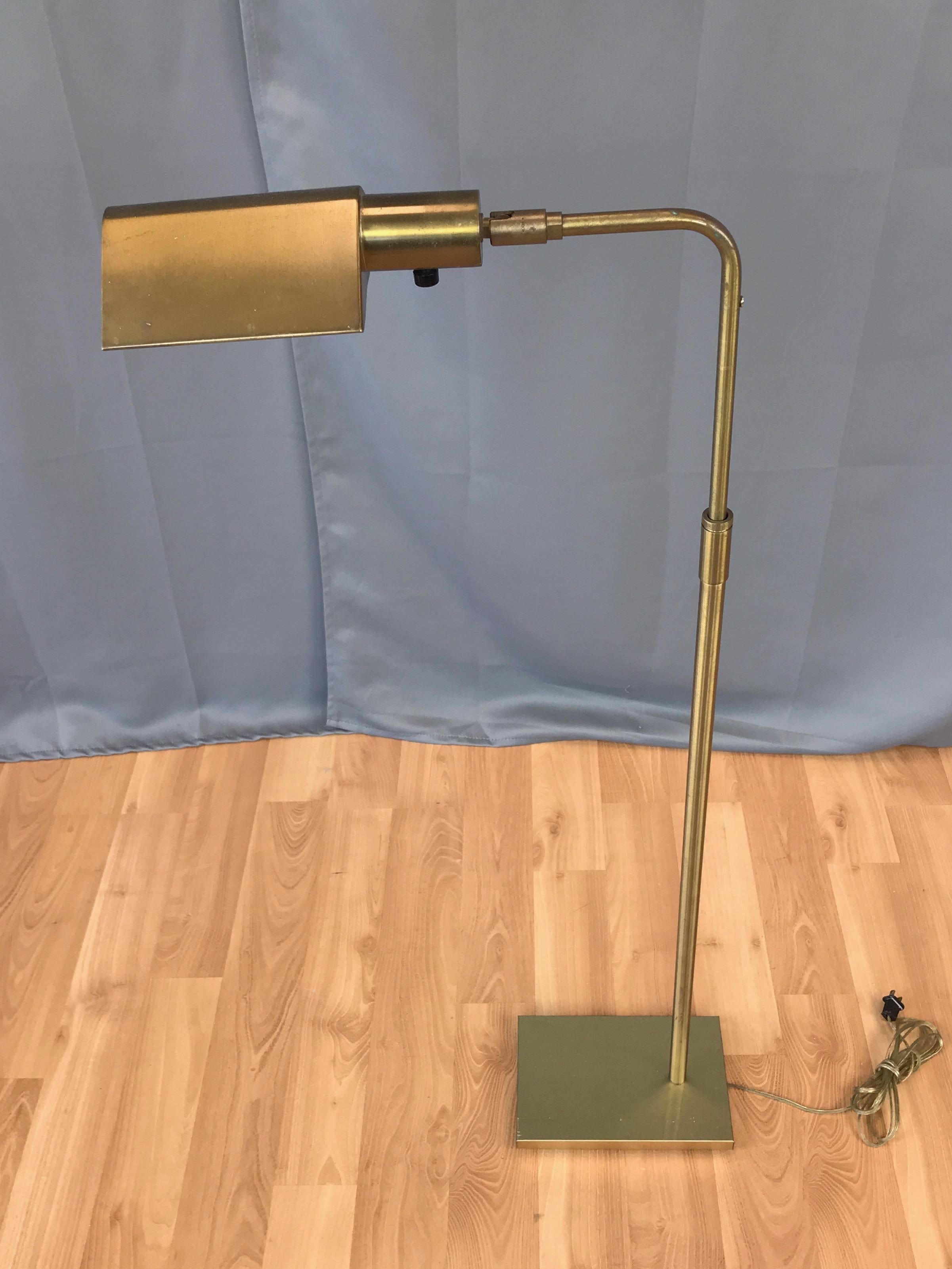 Koch & Lowy Adjustable Height Articulated Brass Floor Lamp In Good Condition In San Francisco, CA