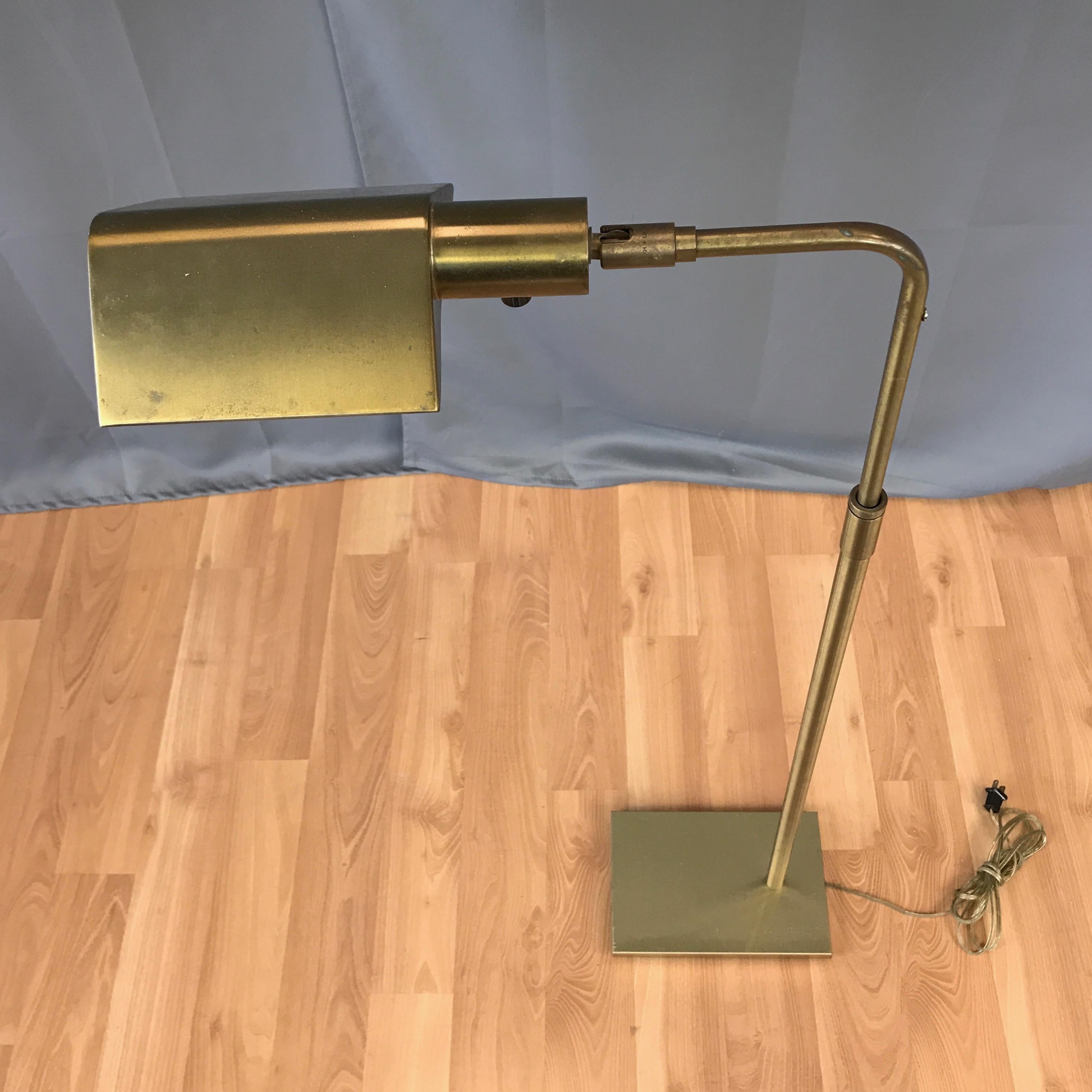 Mid-20th Century Koch & Lowy Adjustable Height Articulated Brass Floor Lamp