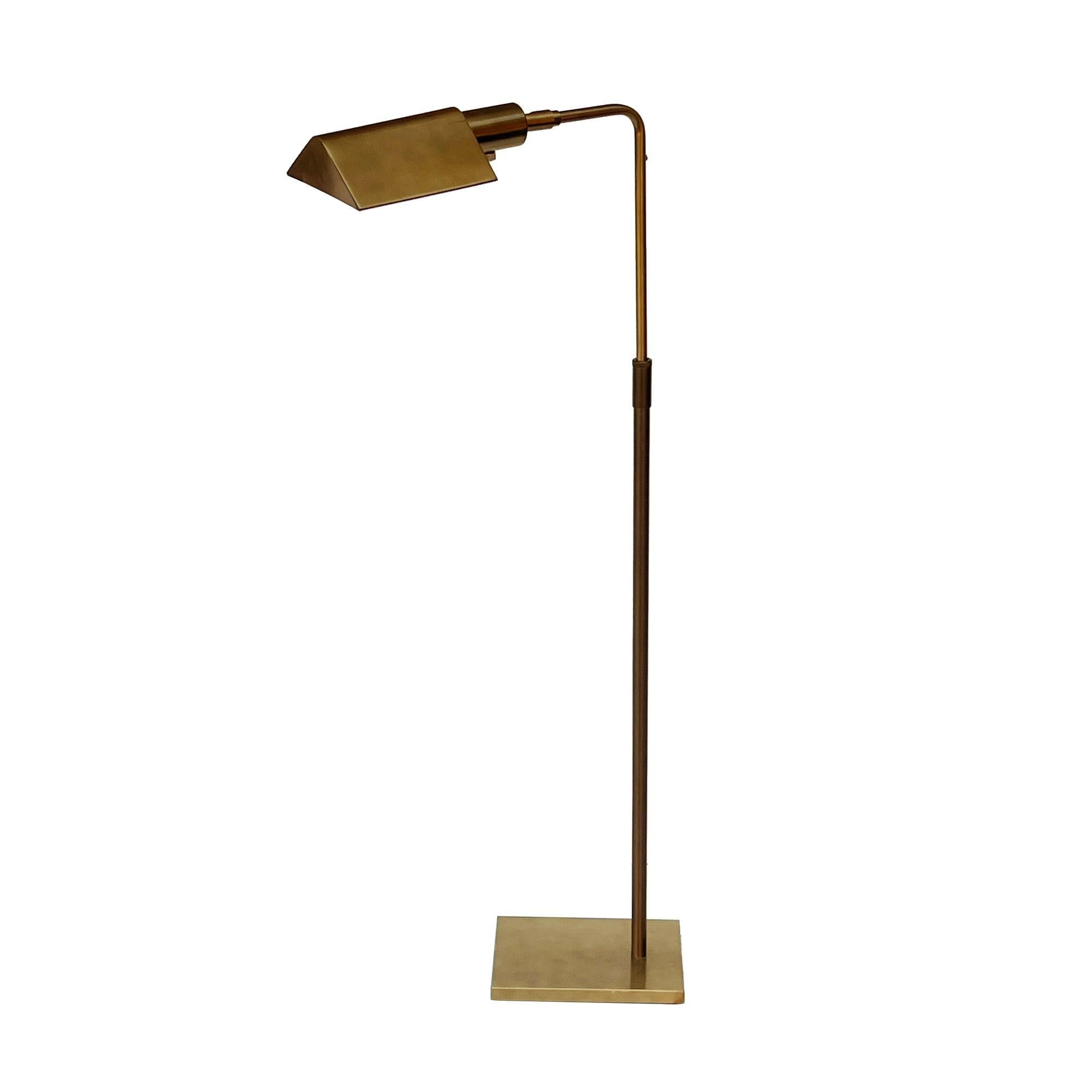 Koch + Lowy Antique Brass Floor Lamp In Good Condition In Grand Rapids, MI