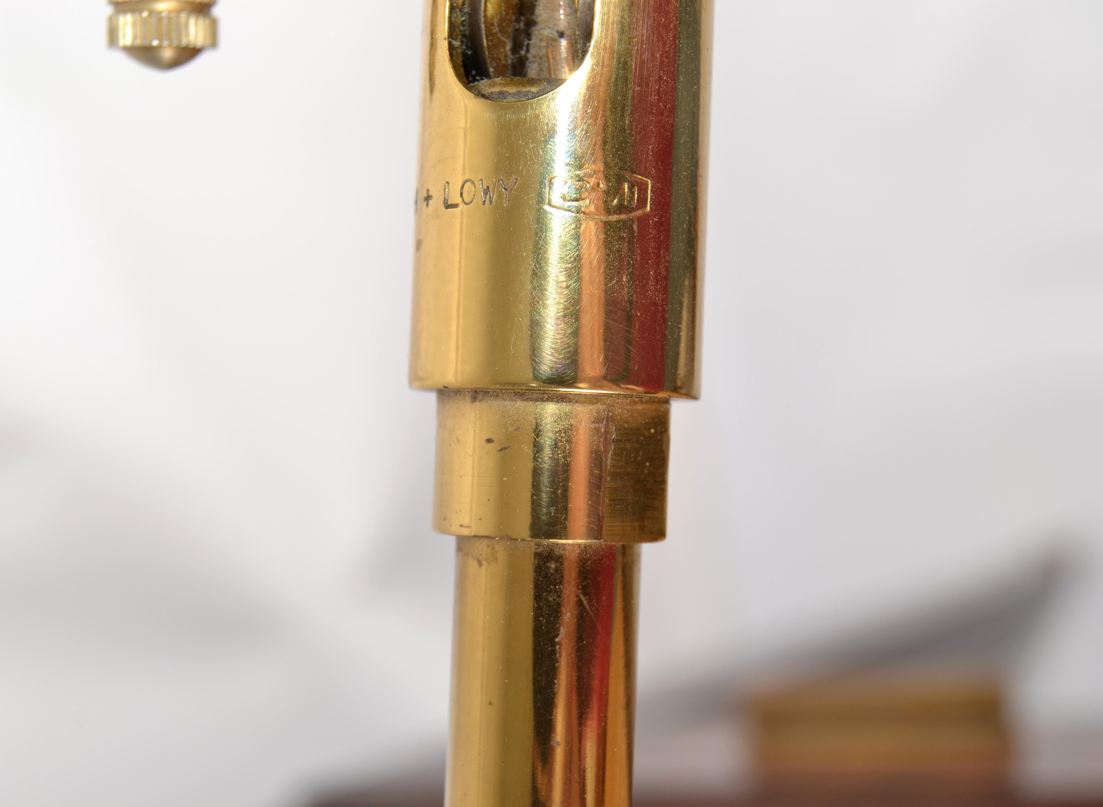 Koch & Lowy Articulated Swing Brass Desk Lamp Mid-Century Modern 1965 Stamped For Sale 6