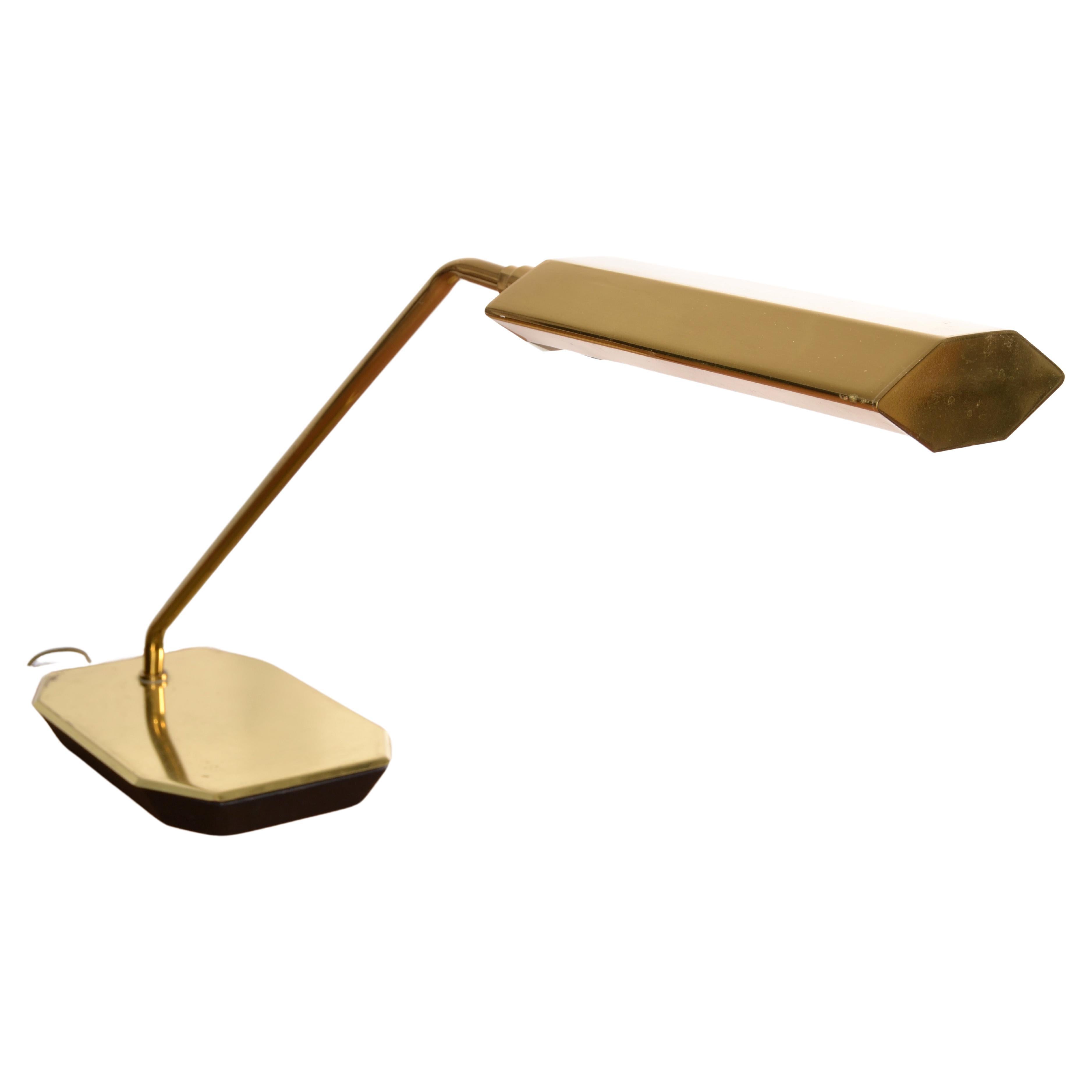Koch & Lowy Articulated Swing Brass Desk Lamp Mid-Century Modern 1965 Stamped For Sale