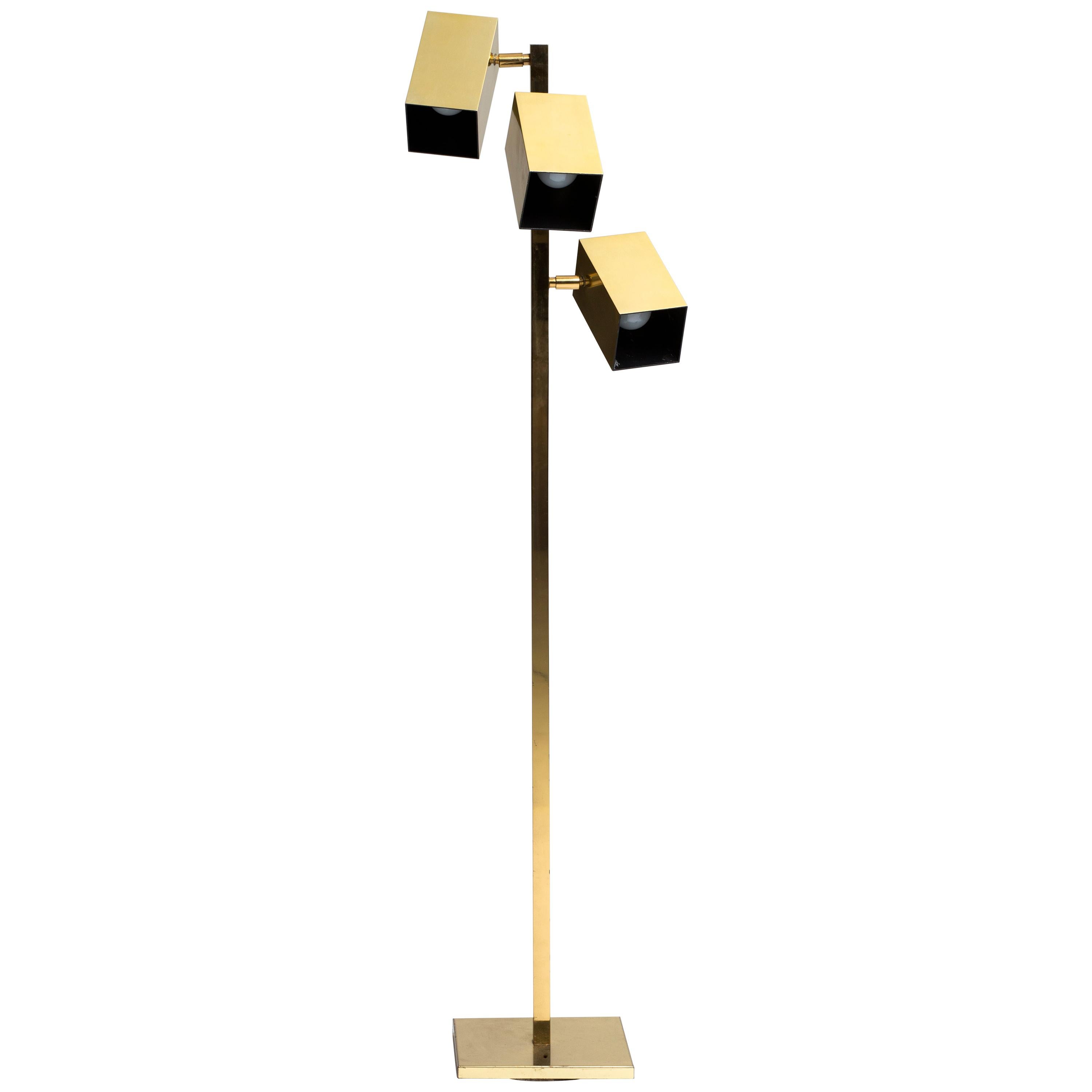 Koch and Lowy Brass Swing Arm Floor Lamp at 1stDibs