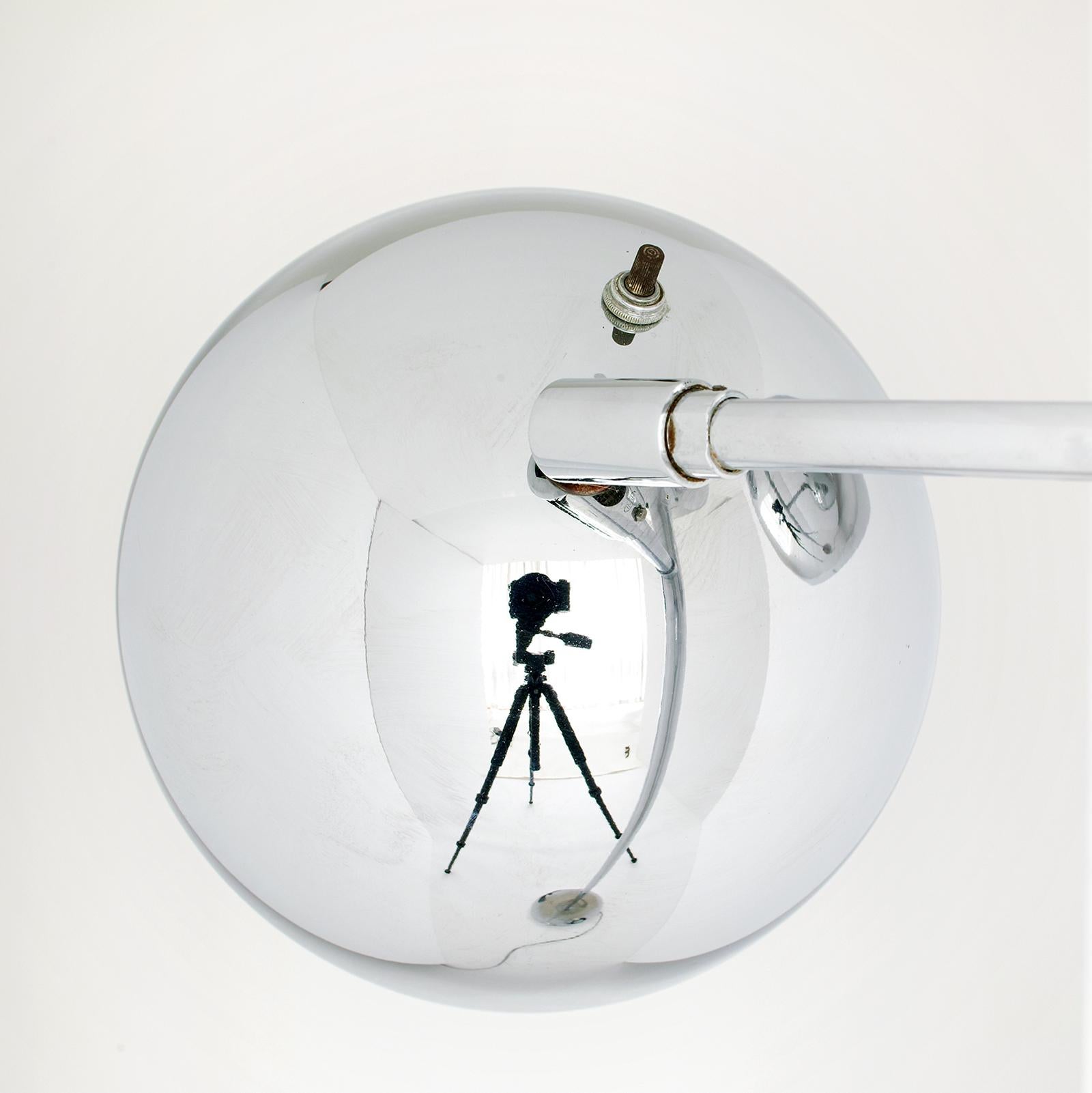 Koch & Lowy Chrome Eyeball Globe Floor Lamp 9