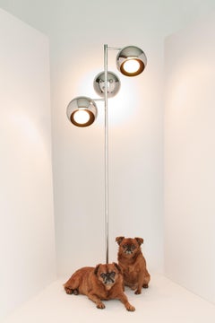 Koch & Lowy Chrome Eyeball Globe Floor Lamp