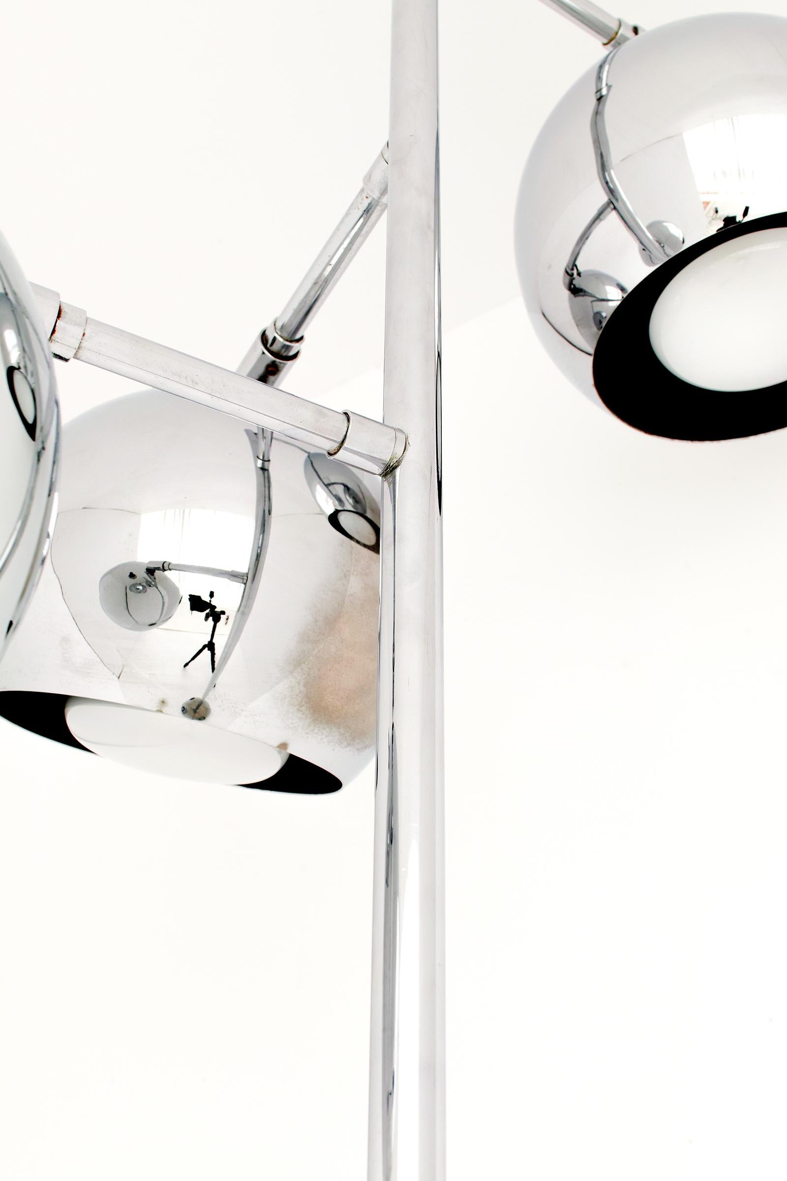 Koch & Lowy Chrome Eyeball Globe Floor Lamp 3