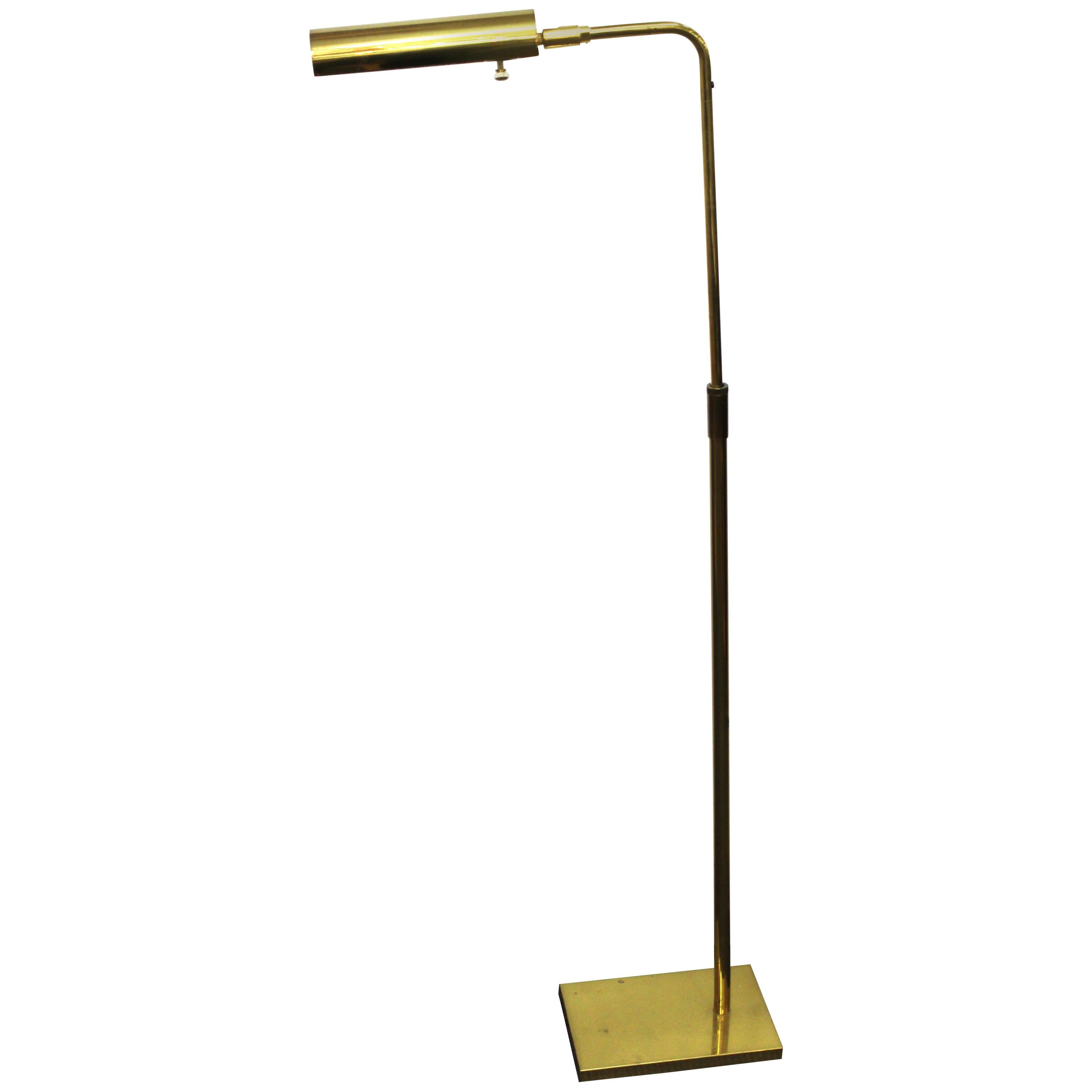 Koch & Lowy Mid-Century Modern Adjustable Brass Pharmacy Floor Lamp