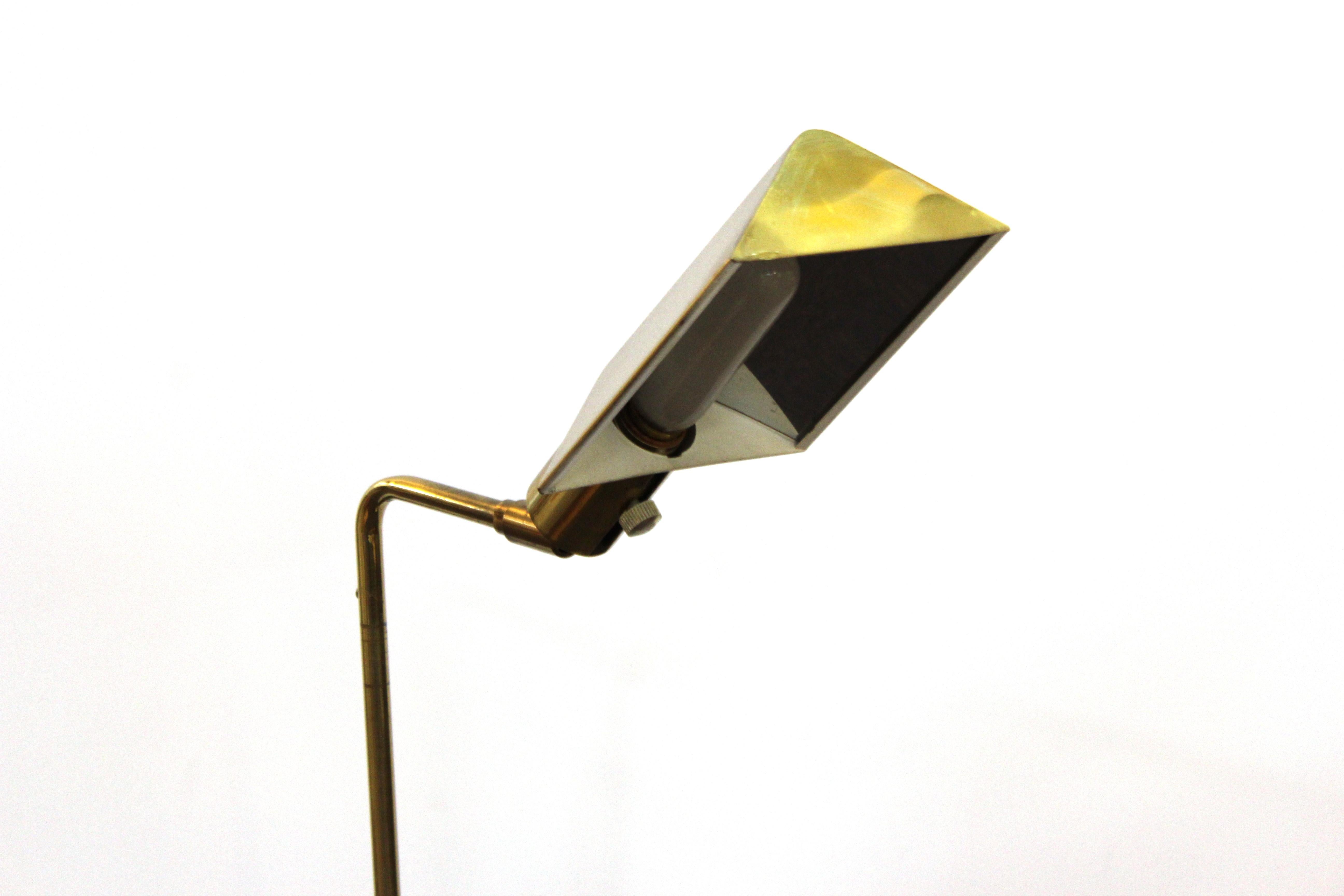 Koch & Lowy Mid-Century Modern Brass Pharmacy Floor Lamp 1