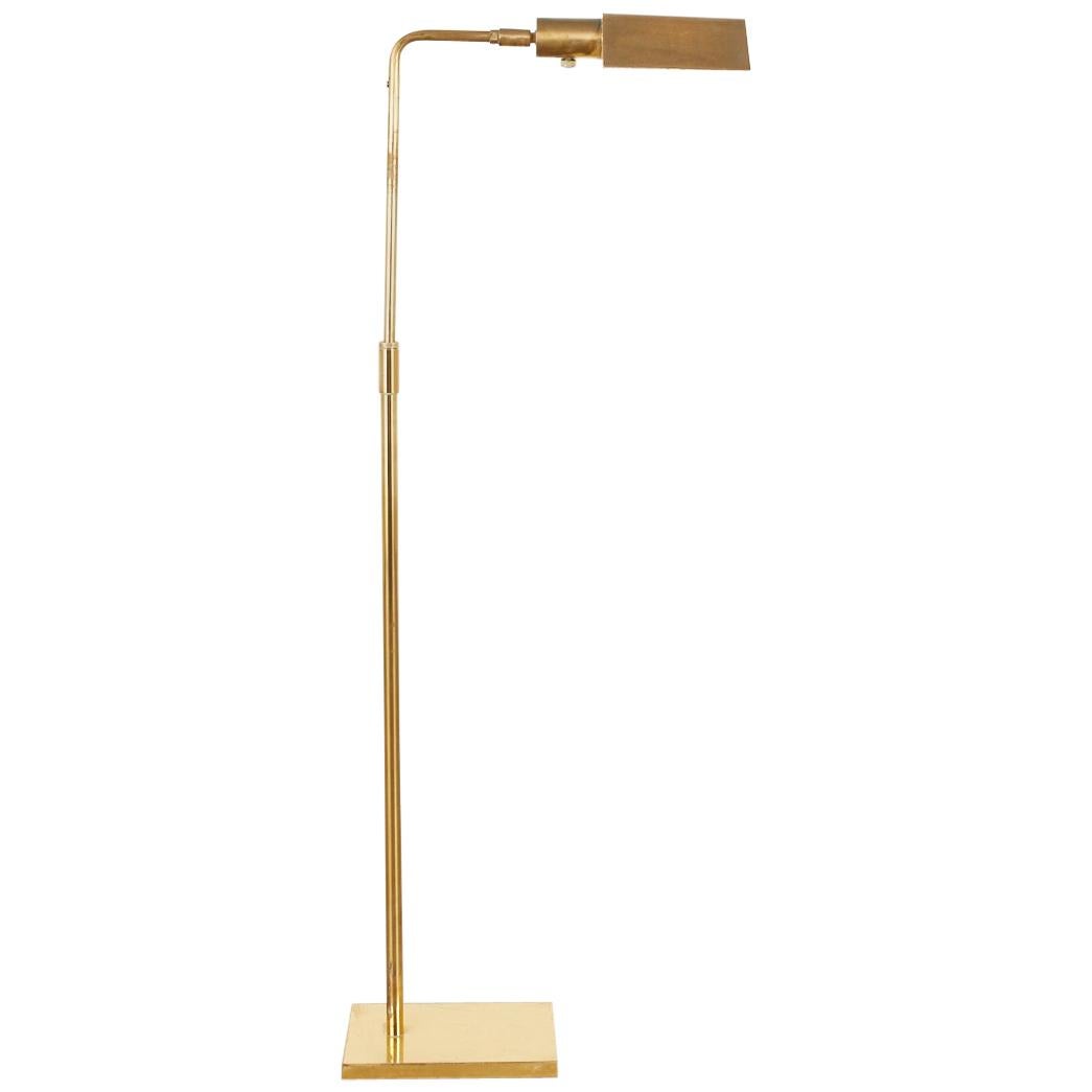 Koch & Lowy Mid-Century Modern Brass Pharmacy Floor Lamp
