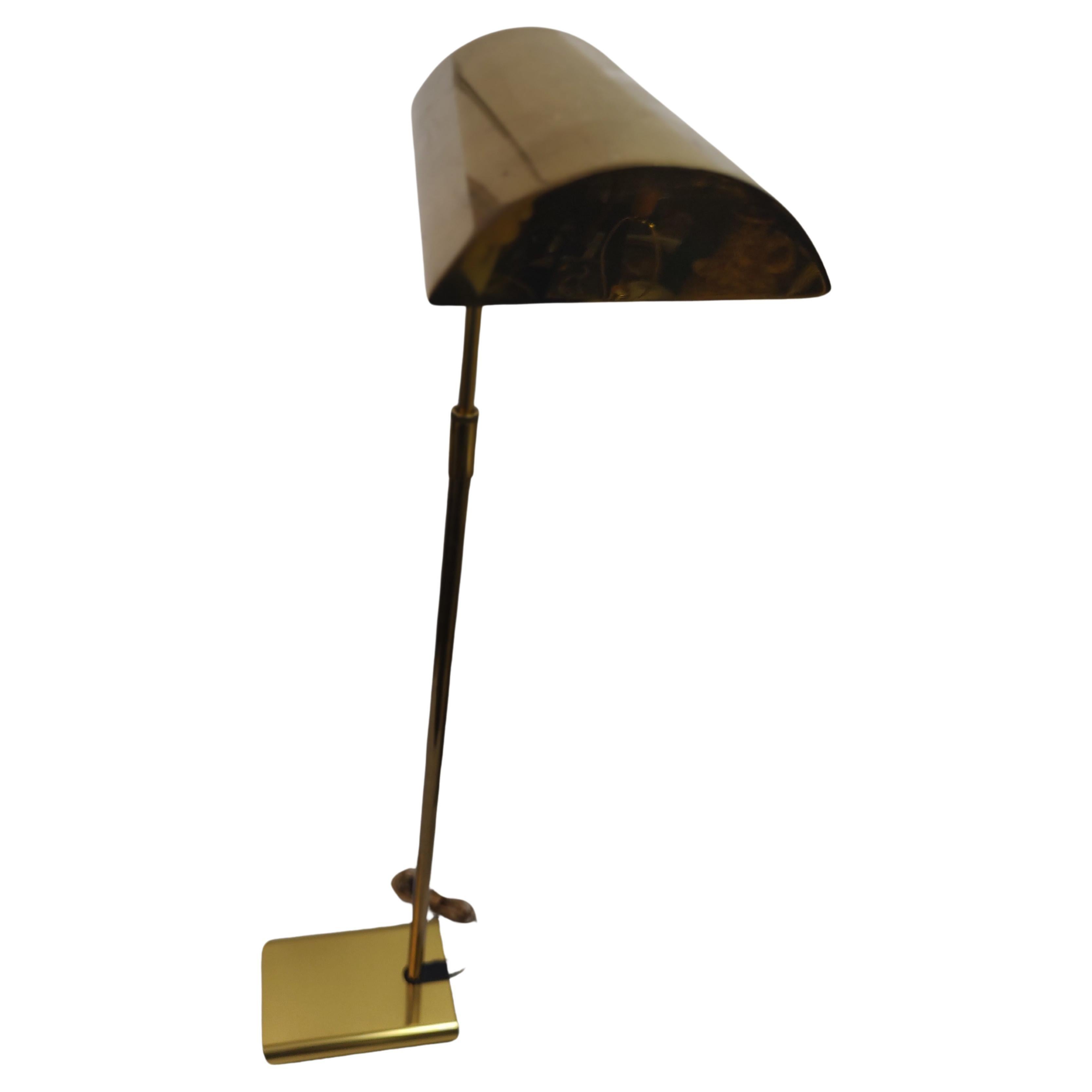 Koch & Lowy Mid Century Modern Reading Pharmacy Brass Adjustable Floor Lamp  For Sale 4