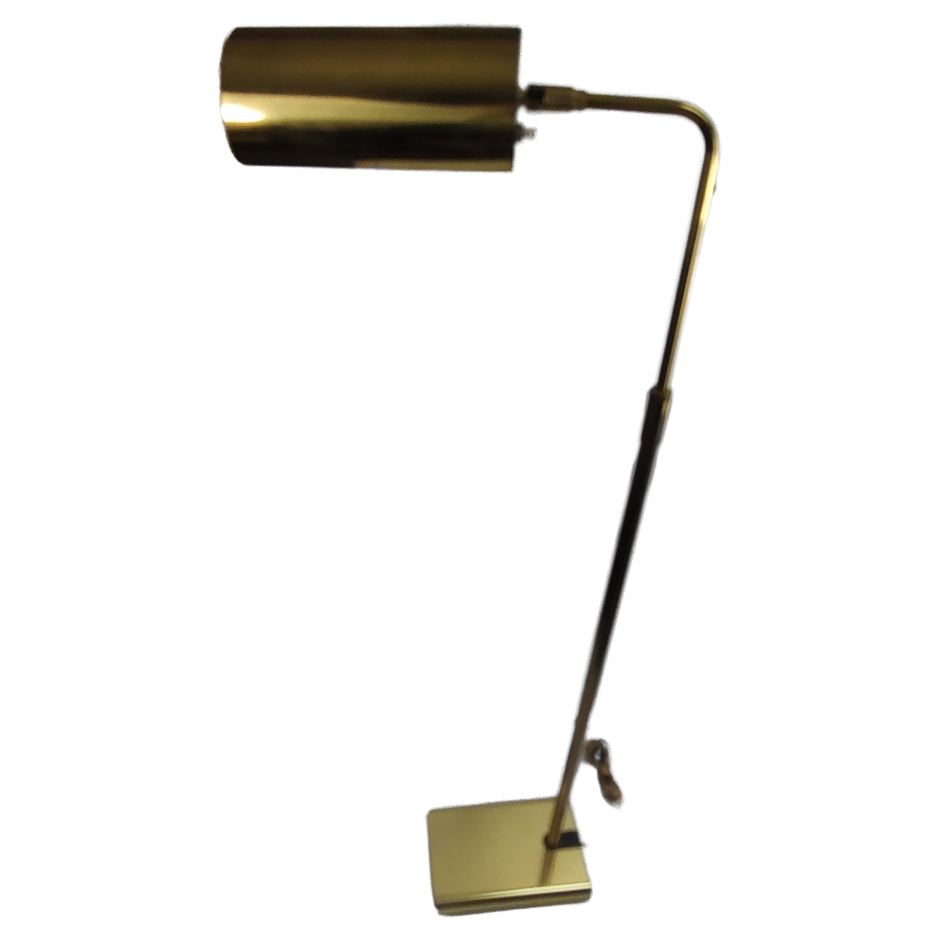 Koch & Lowy Mid Century Modern Reading Pharmacy Brass Adjustable Floor Lamp  For Sale 2