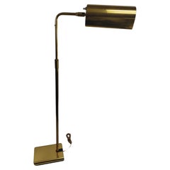 Koch & Lowy Mid Century Modern Reading Pharmacy Brass Adjustable Floor Lamp 