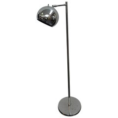 Koch & Lowy Modern Chrome Ball Shade Floor Lamp