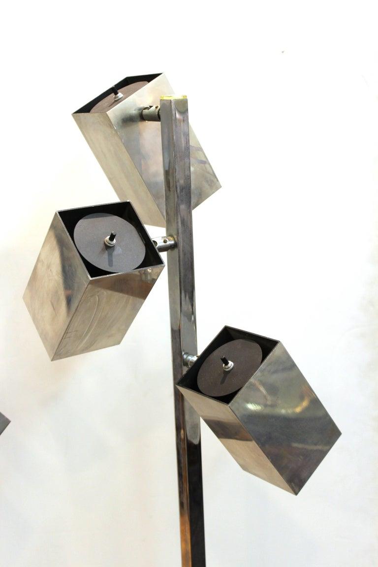 Koch & Lowy Modernist Polished Chrome Floor Lamps In Good Condition In New York, NY