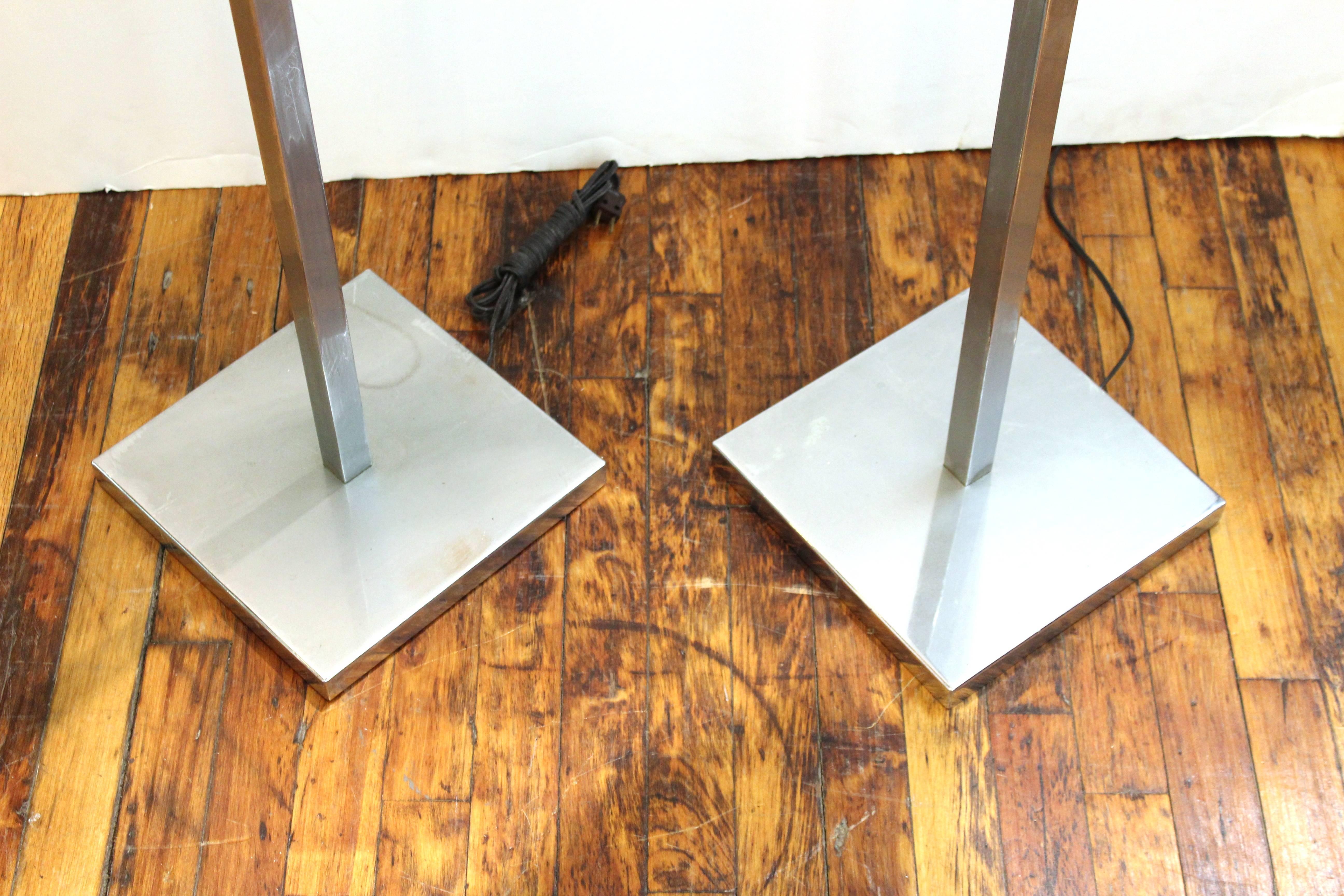 Late 20th Century Koch & Lowy Modernist Polished Chrome Floor Lamps