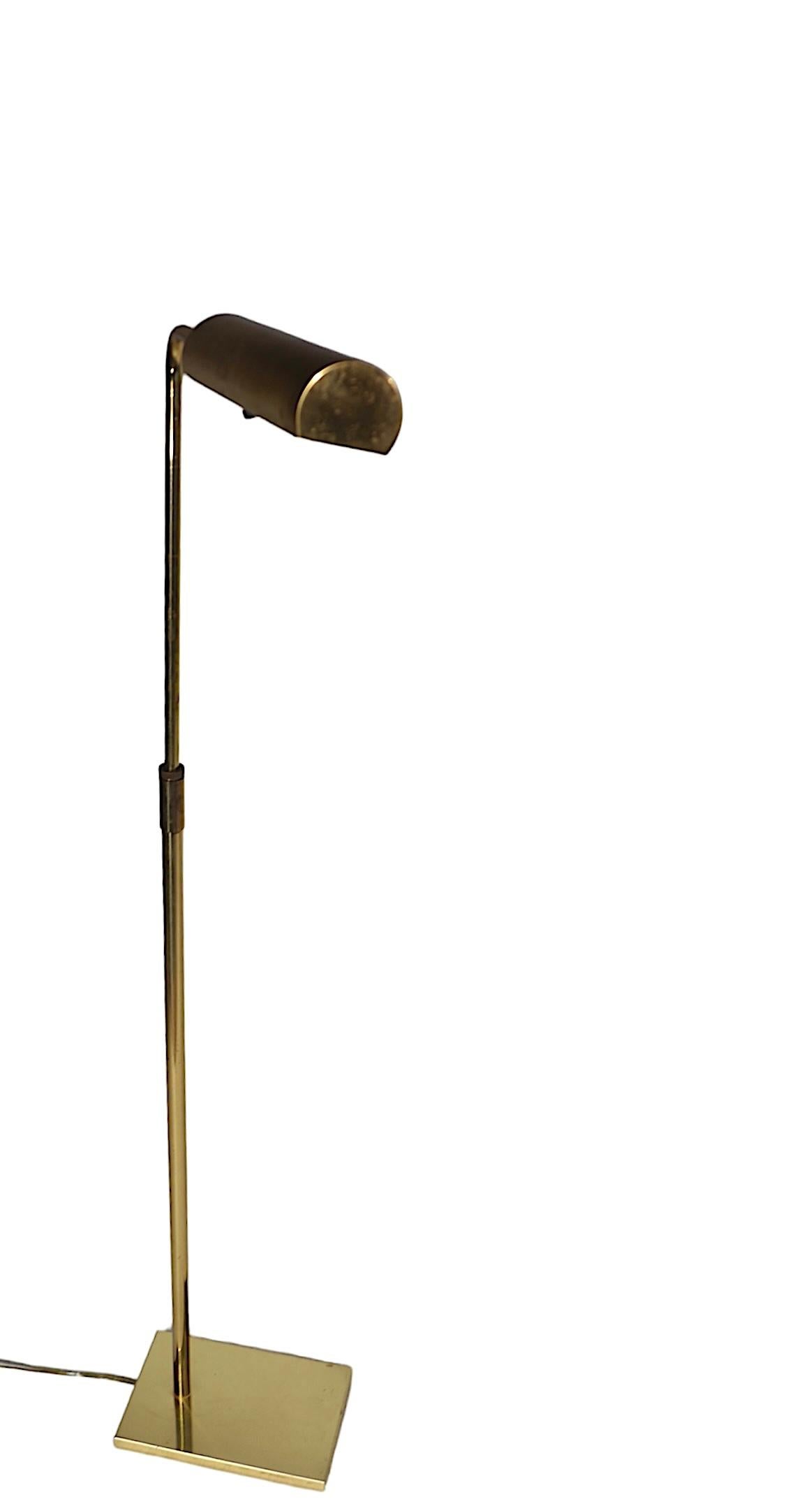 American  Koch & Lowy Pharmacy Floor Lamp in Brass c 1950/60's  For Sale