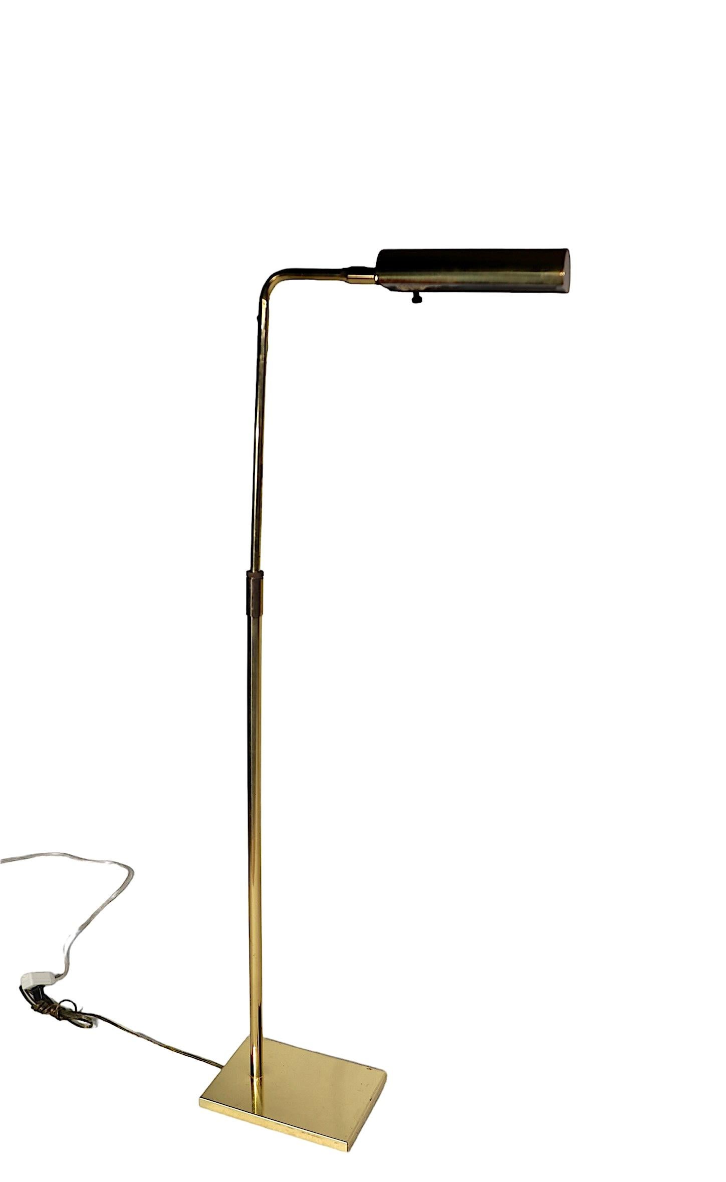  Koch & Lowy Pharmacy Floor Lamp in Brass c 1950/60's  In Good Condition For Sale In New York, NY