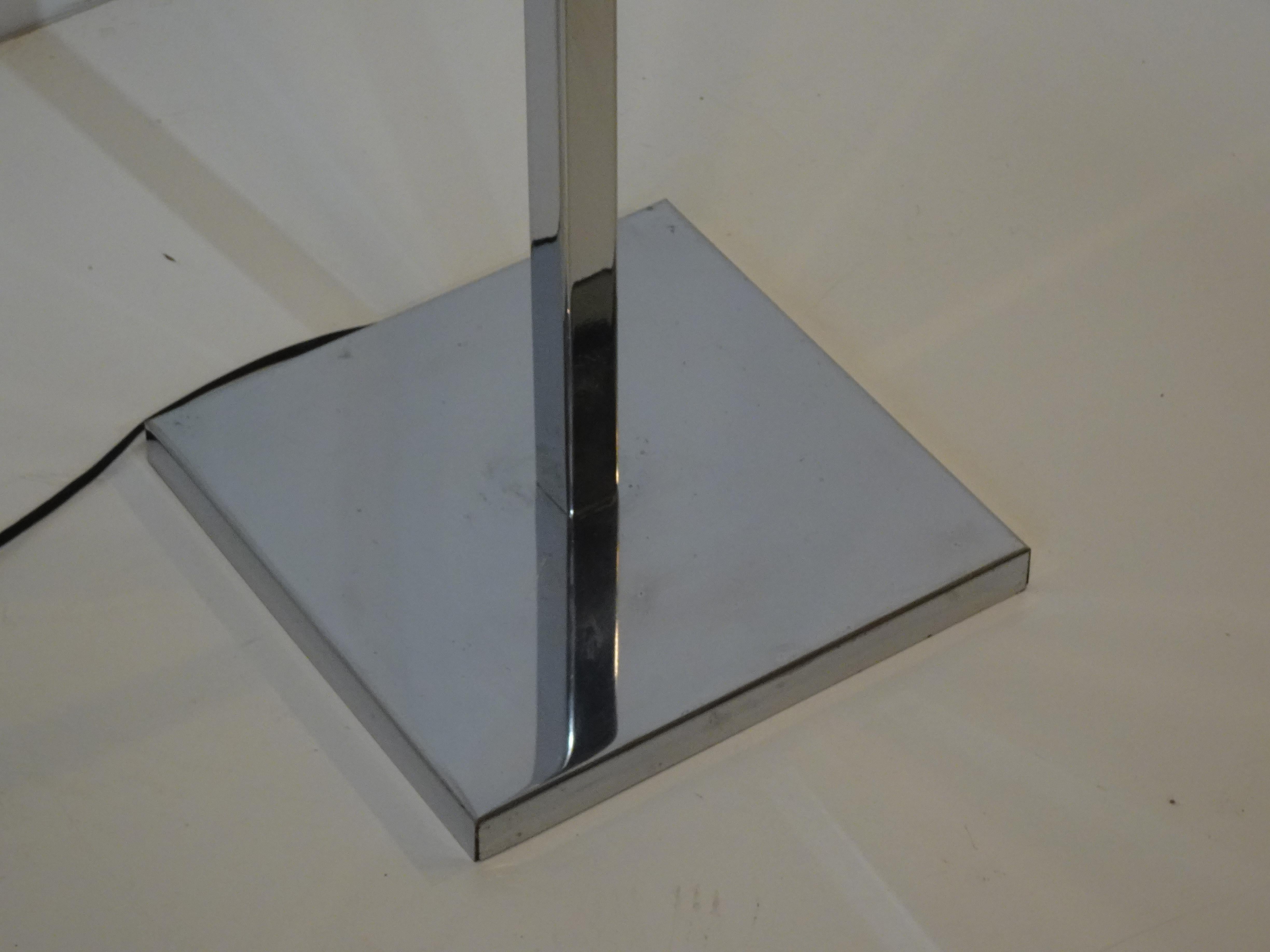 Koch & Lowy Polished Aluminum Chrome Floor Lamp For Sale 5