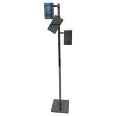 Lampada da terra Koch & Lowy in alluminio cromato lucido