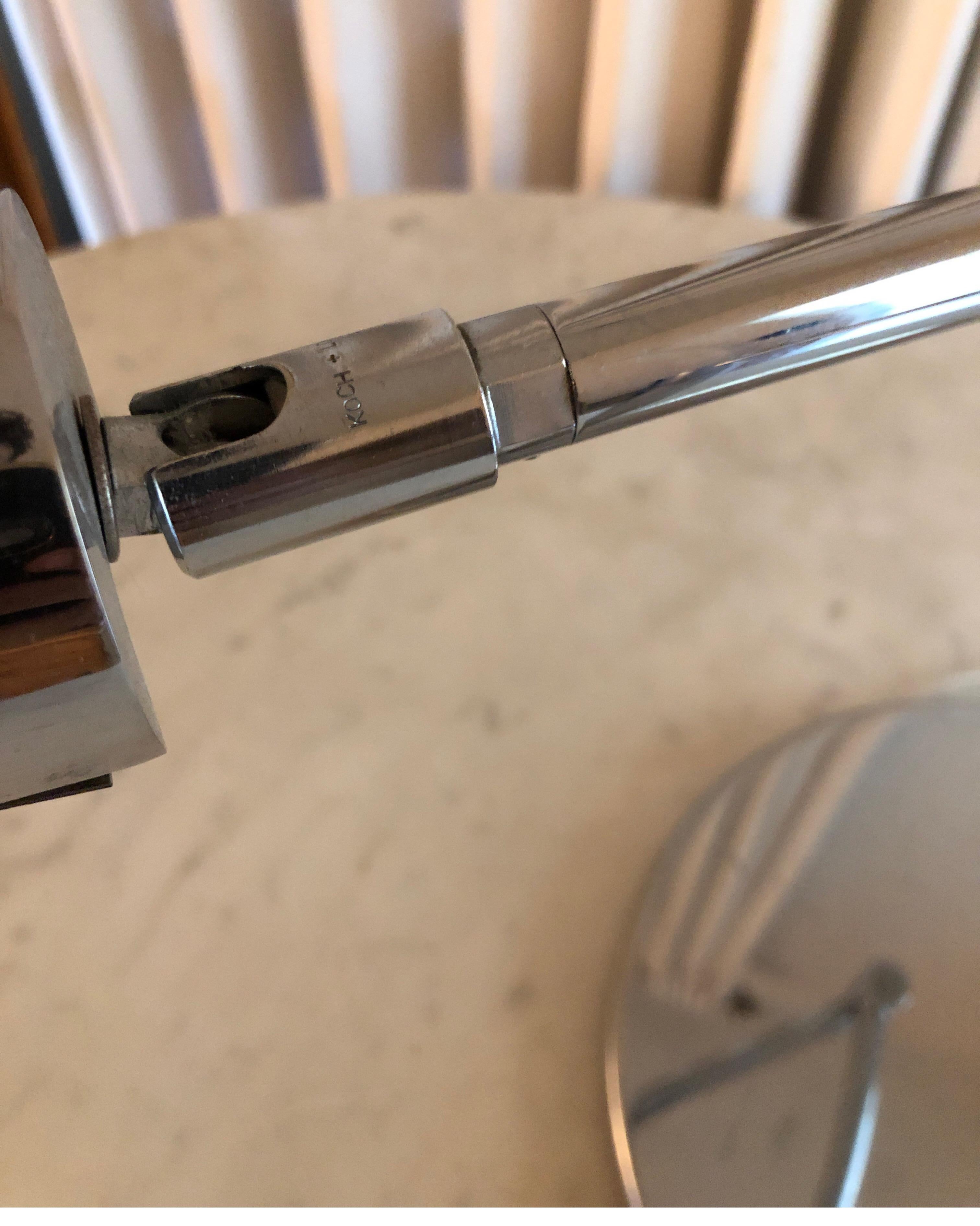Koch & Lowy Polished Chrome Articulating Desk Light In Good Condition For Sale In Los Angeles, CA