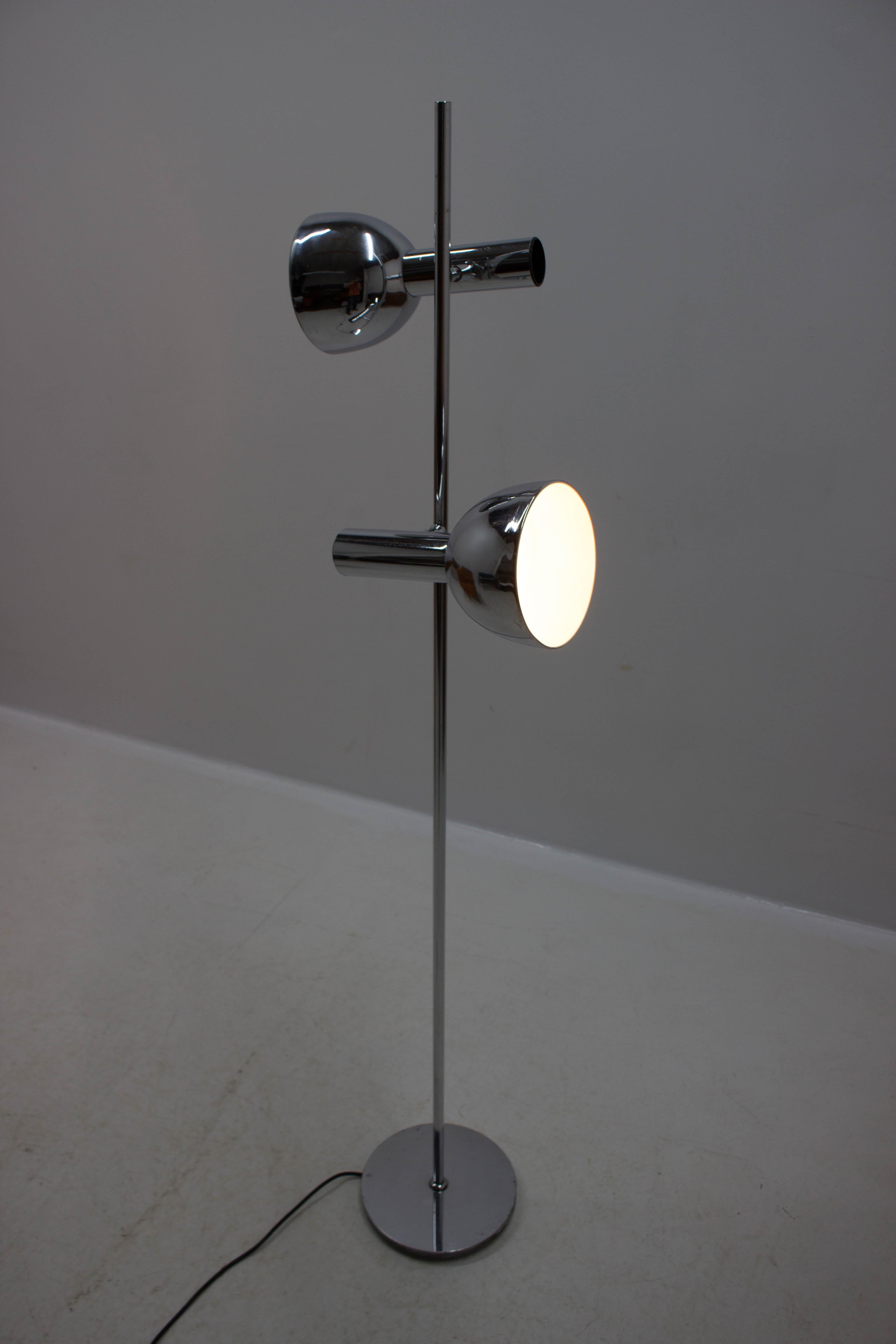 Koch & Lowy Style Floor Lamp with Two Shades, Germany, 1970s 9