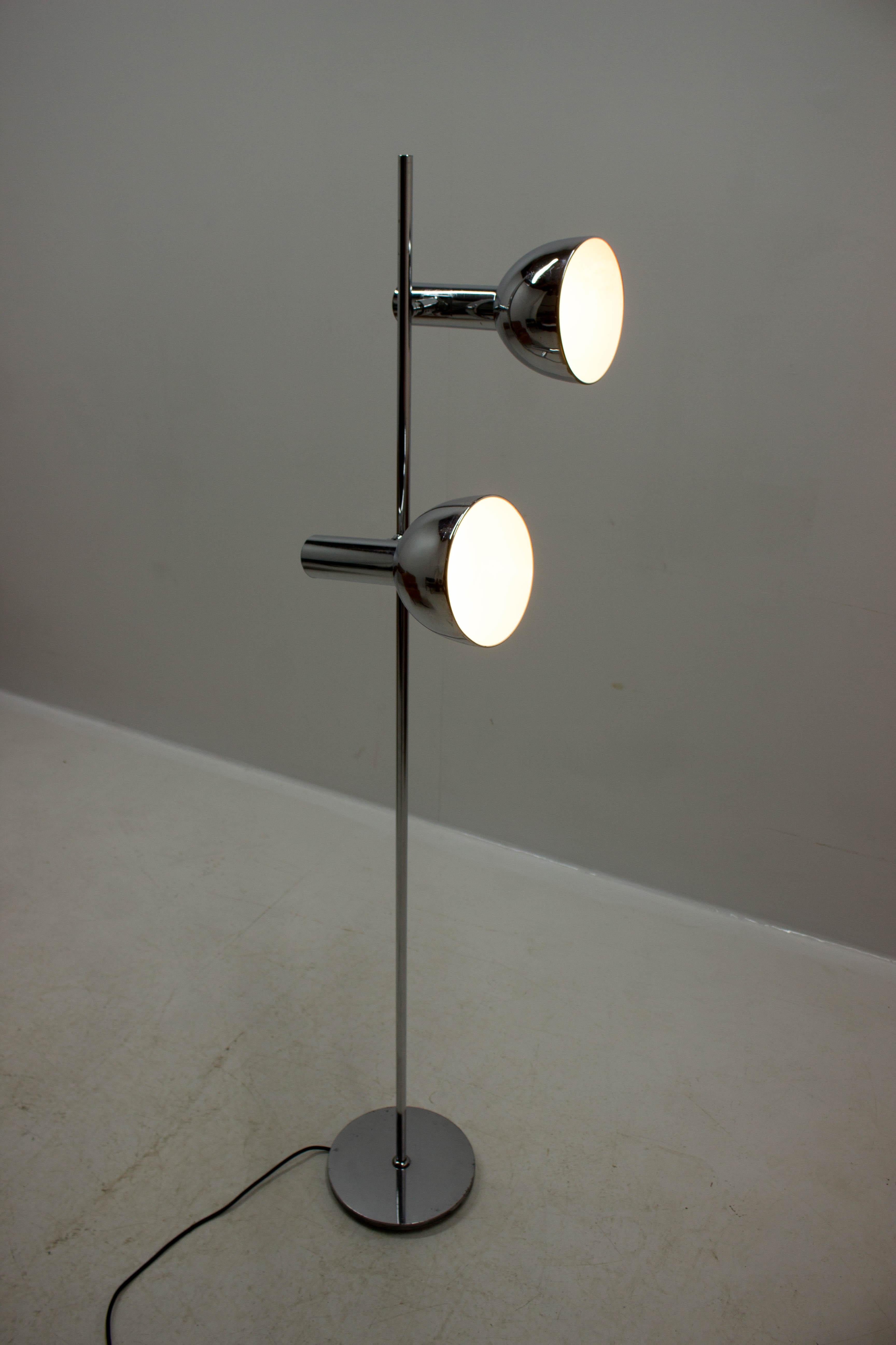 Koch & Lowy Style Floor Lamp with Two Shades, Germany, 1970s 10