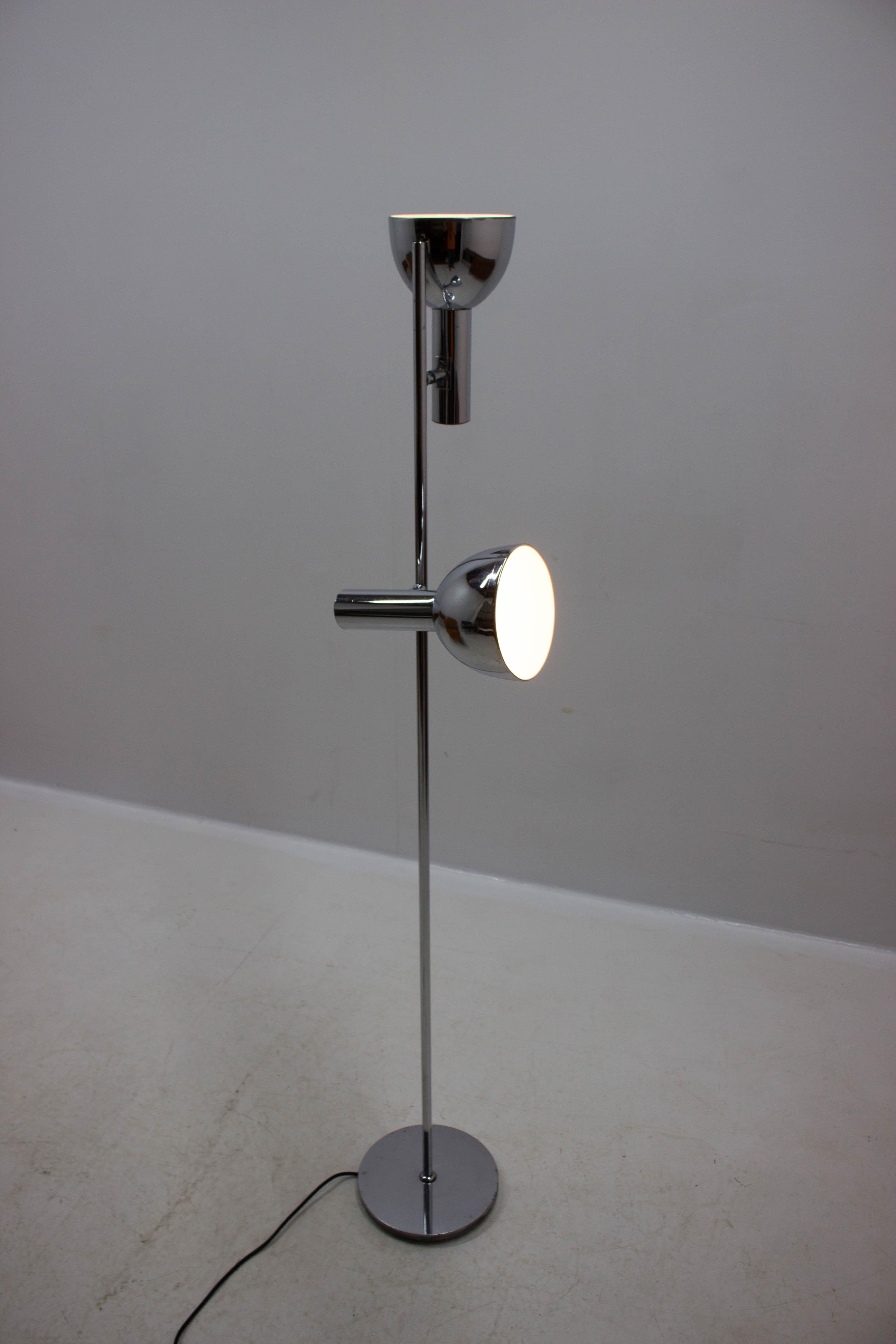 Koch & Lowy Style Floor Lamp with Two Shades, Germany, 1970s 11